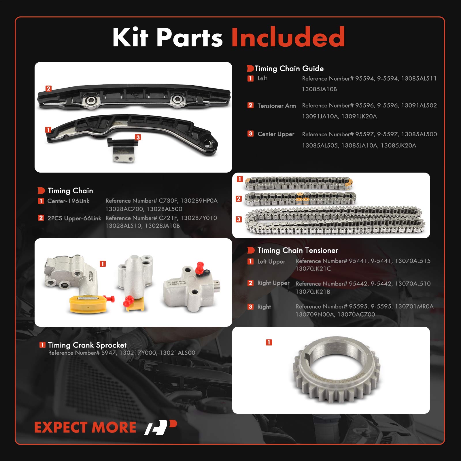 APTCK230 10 Pcs Engine Timing Chain Kit - Image 2