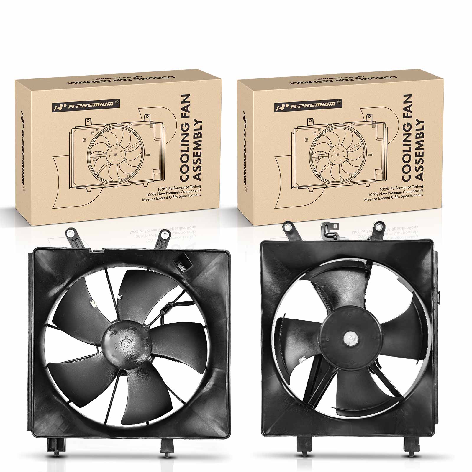 APTF0360 2 Pcs Left & Right AC Condenser Cooling Fan Assembly - Image 2