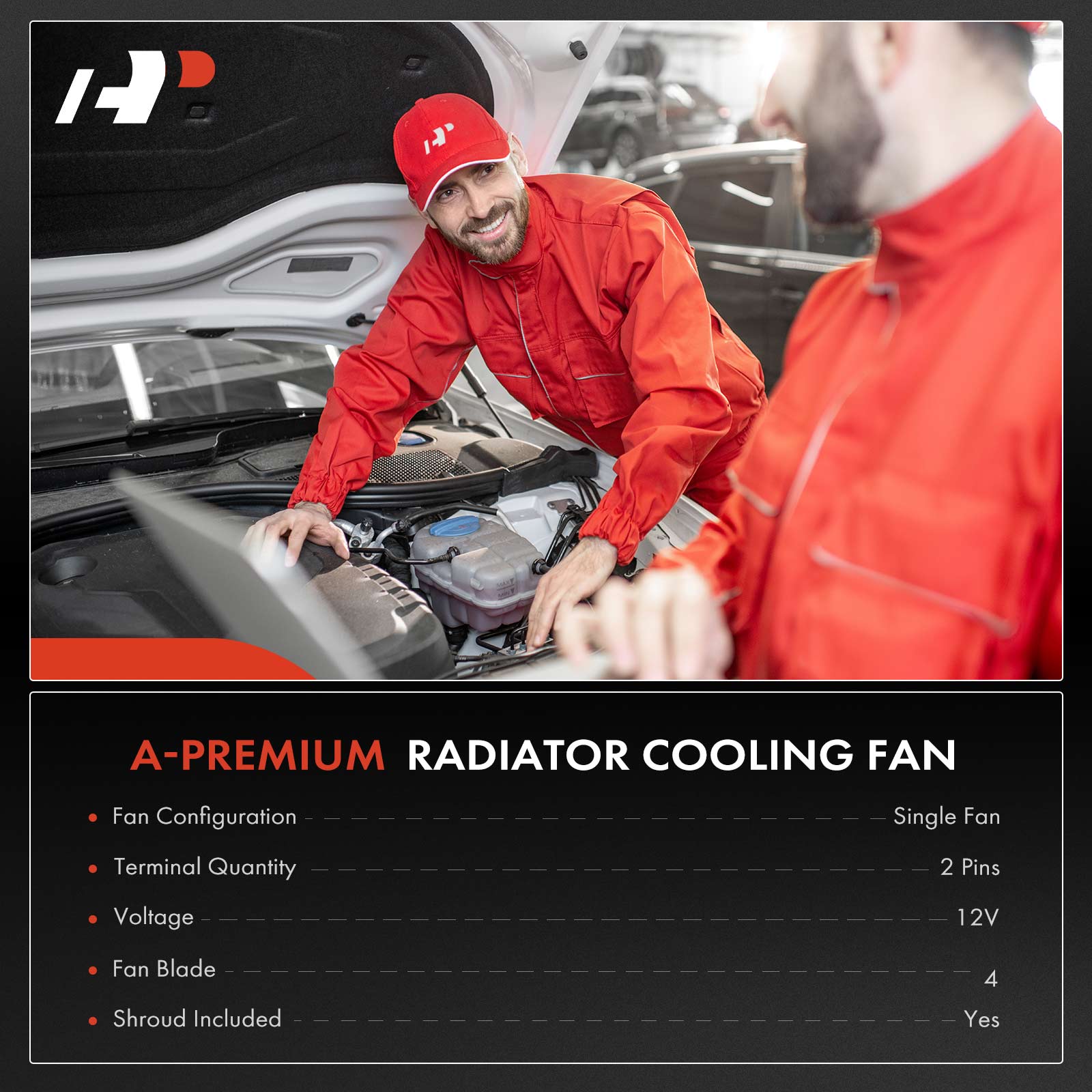 APTF0385 Left Engine Radiator Cooling Fan Assembly with Shroud - Image 2