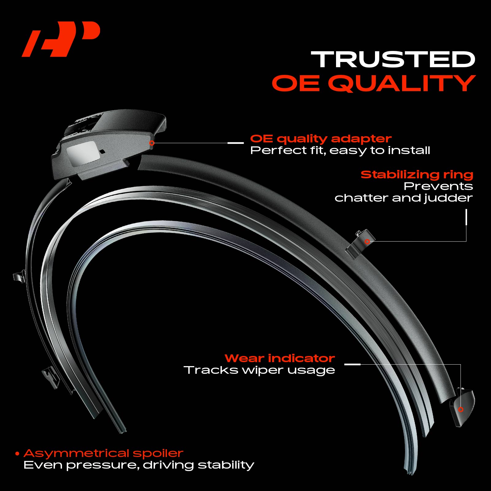 APWB202 2 Pcs Front 26 inch & 22 inch Windshield Wiper Blades - Image 4