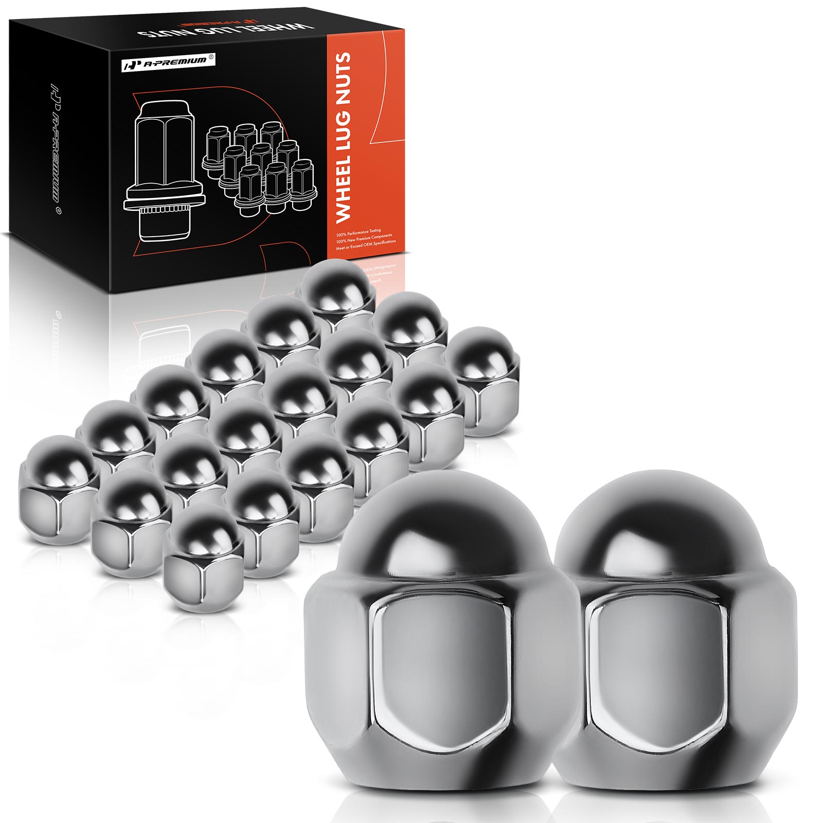 APWHN025 20x Front & Rear M12-1.25 Wheel Lug Nut