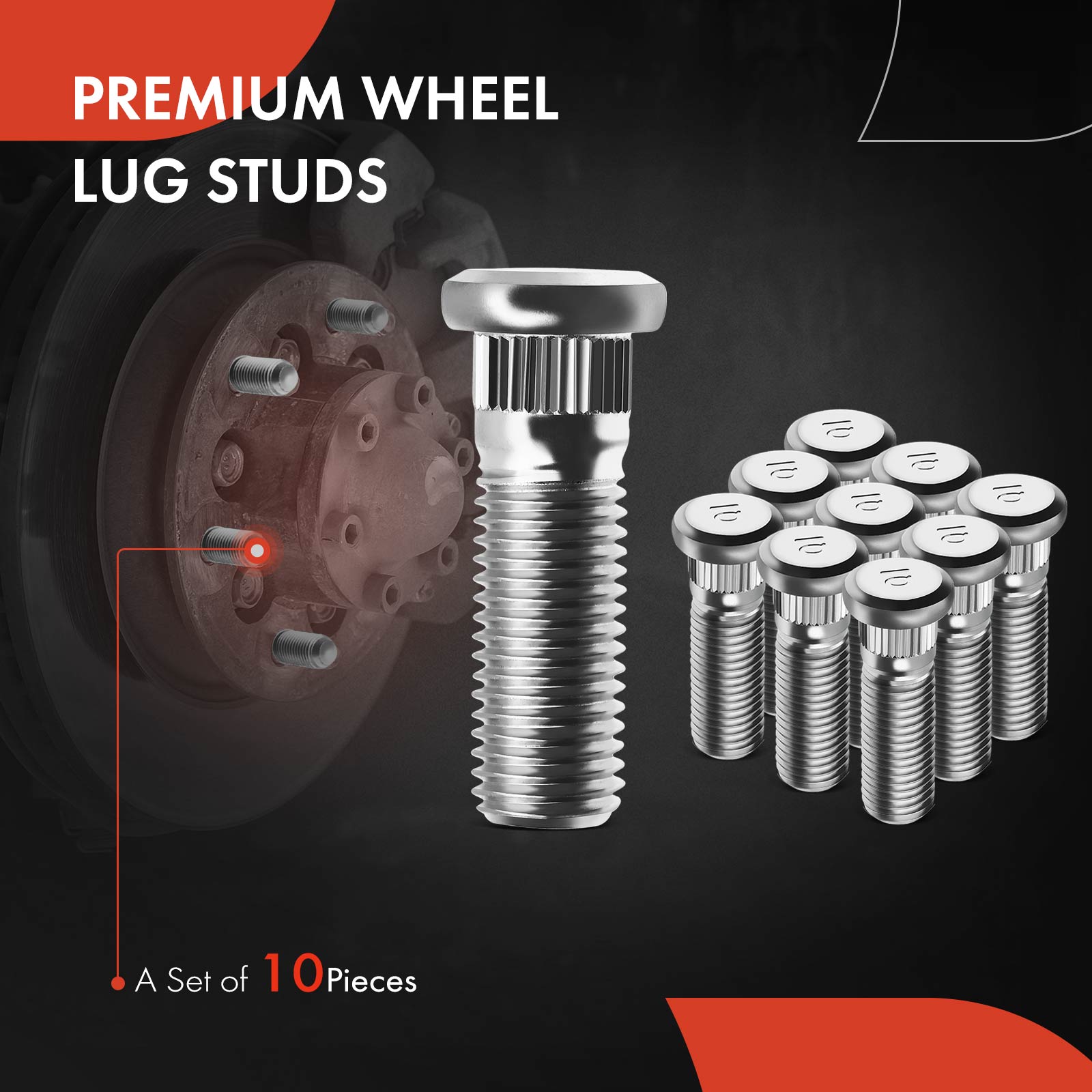 APWHS041 10x Front or Rear M12-1.50 Wheel Lug Stud - Image 3