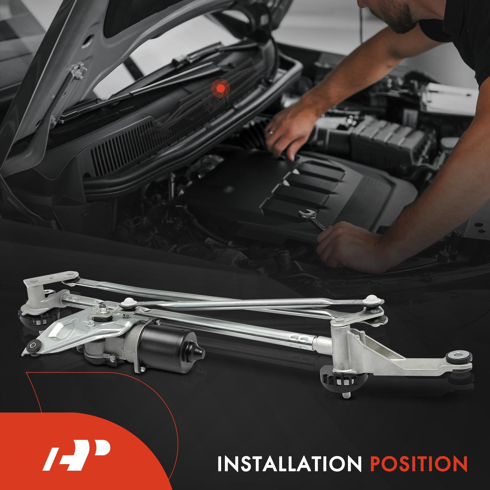 APWL0272 Front Wiper Linkage & Motor Assembly - Image 2