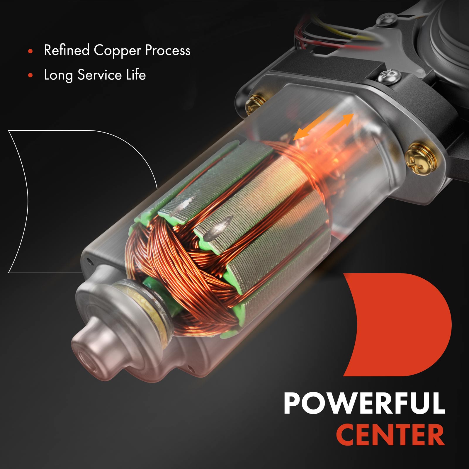 APWM0403 Front Driver Power Window Motor with 4 Pins - Image 3