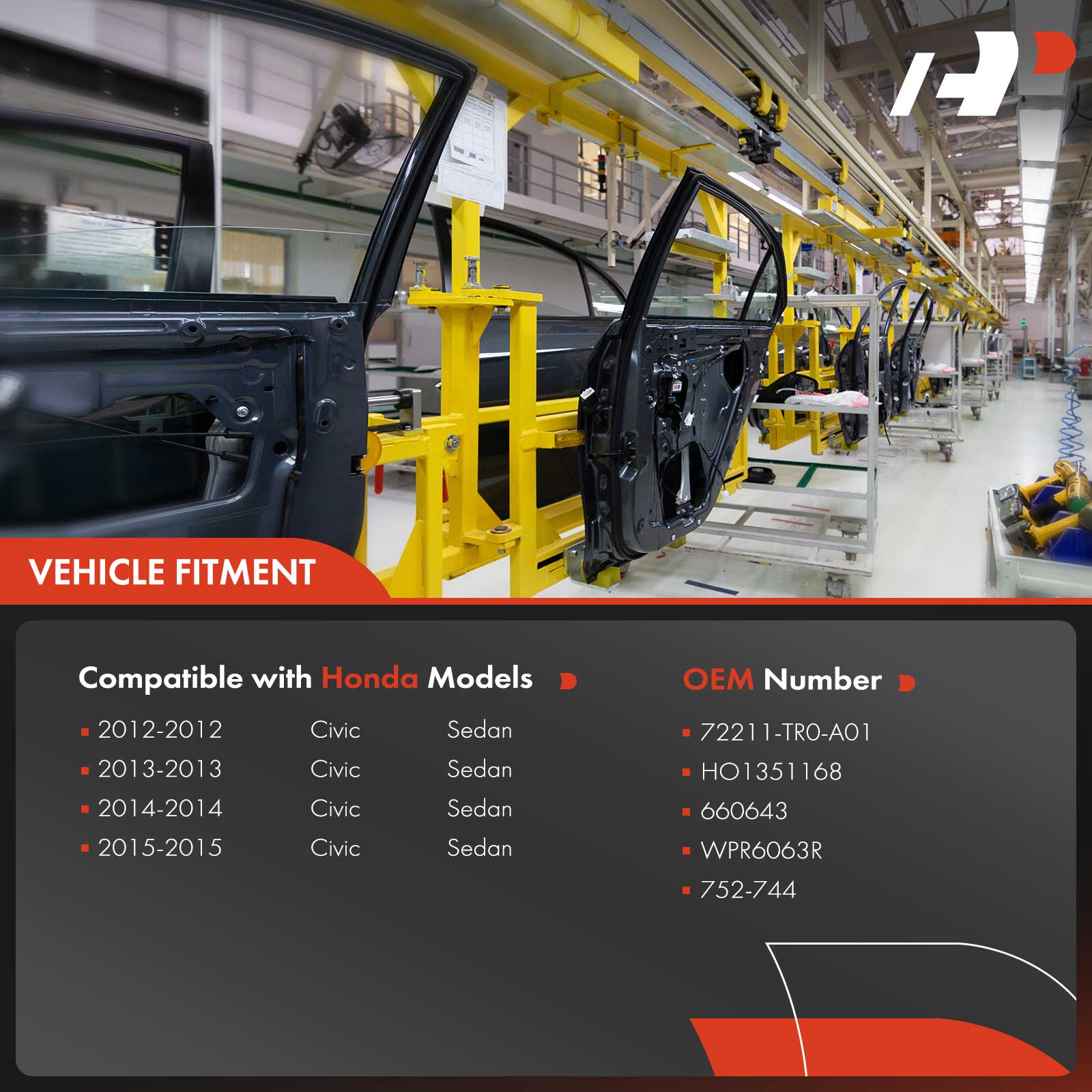 APWR1489 Front Driver Power Window Regulator without Motor - Image 3