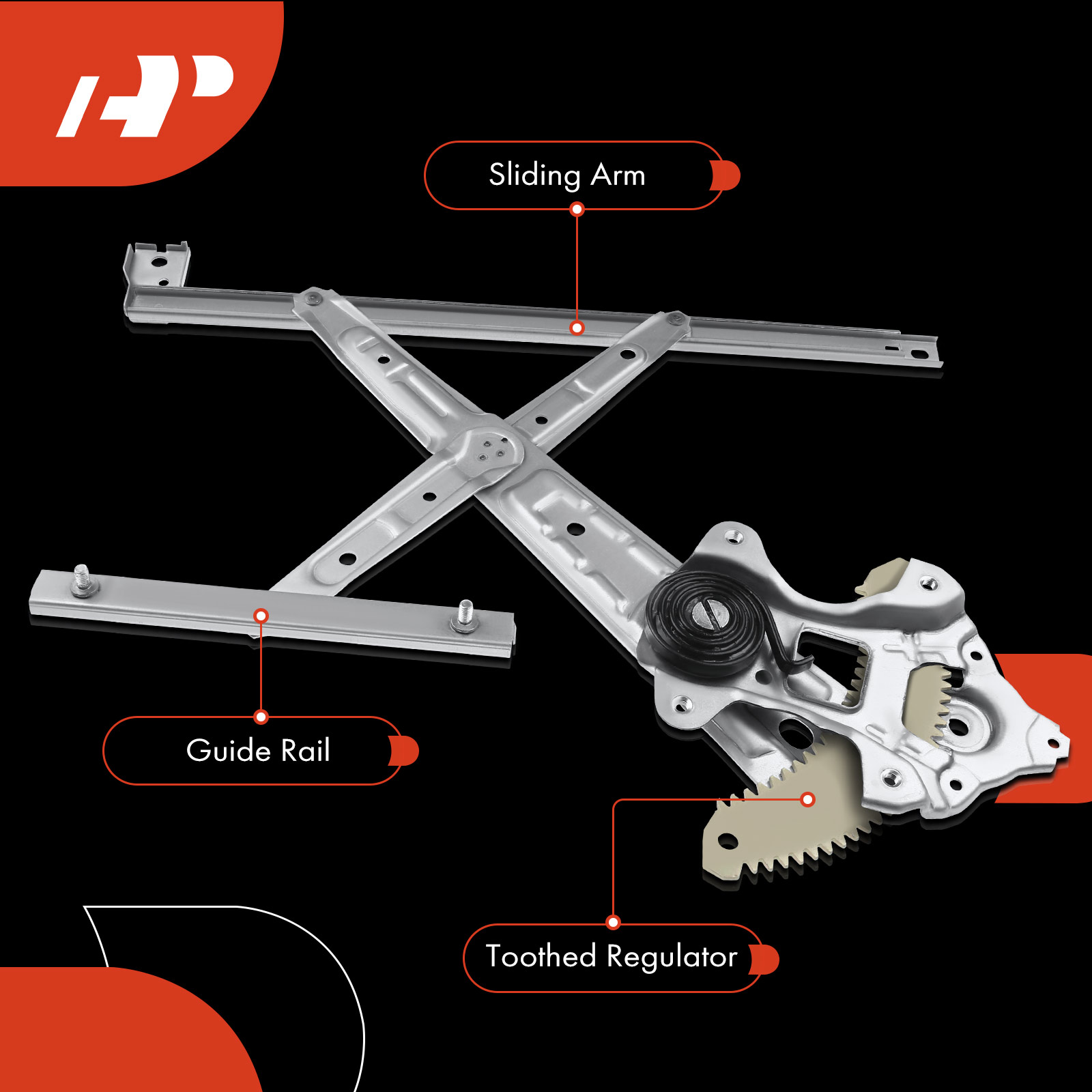 APWR1489 Front Driver Power Window Regulator without Motor - Image 5