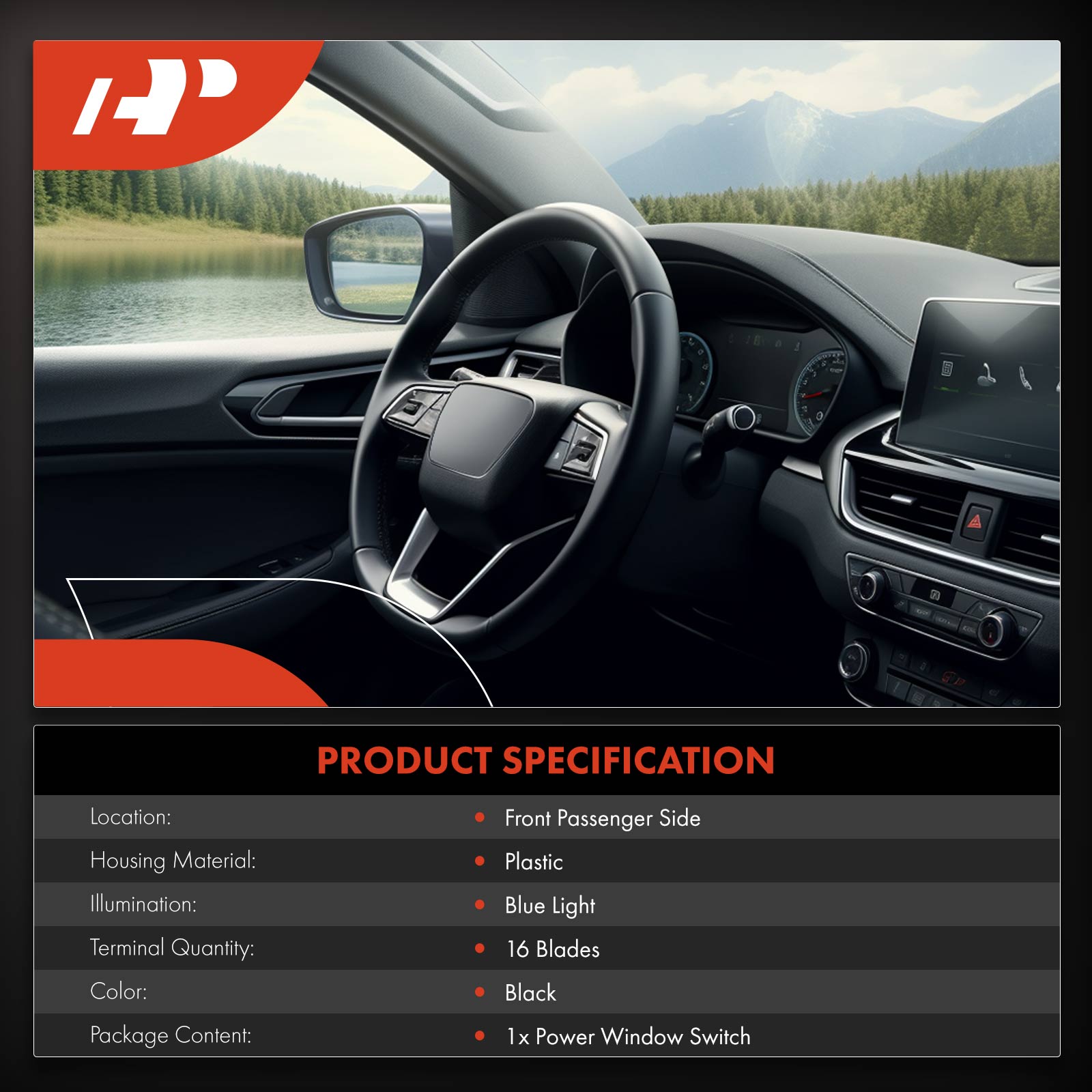 APWS1026 Front Passenger Power Window Switch - Image 2