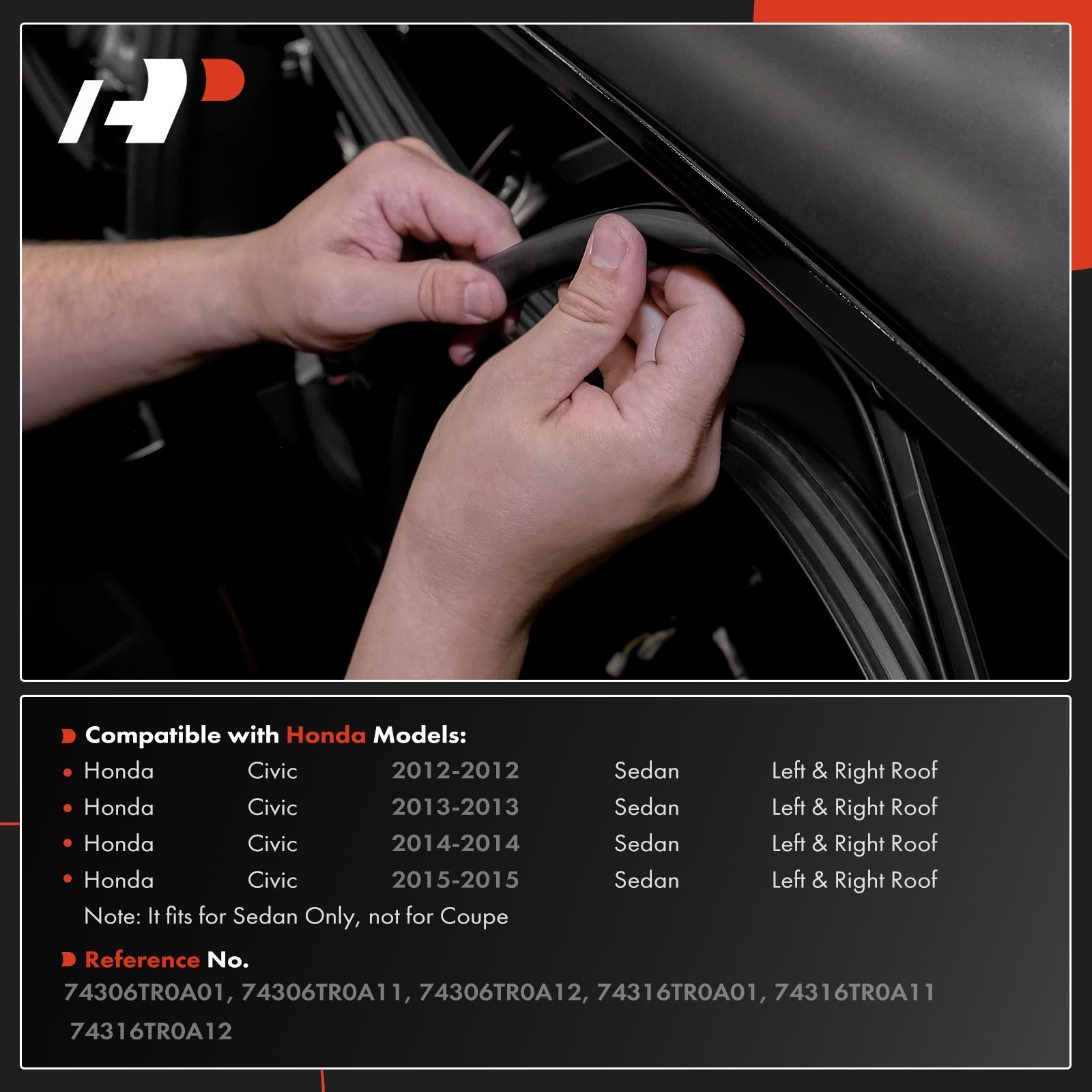 APWSL317 2 Pcs Roof Weatherstrip Seal - Image 2