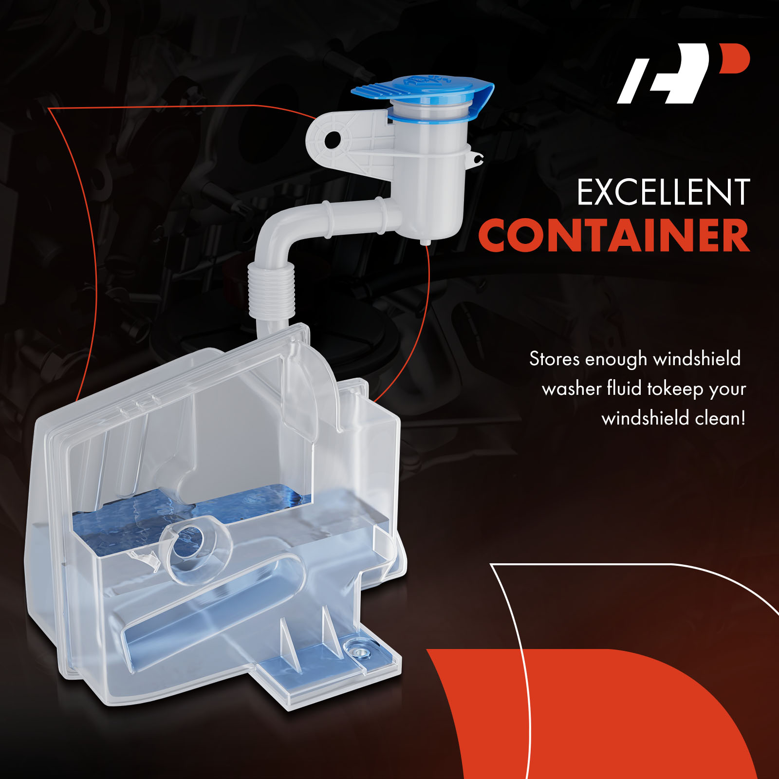 APWSR064 Windshield Washer Reservoir without Pump & Cap - Image 3