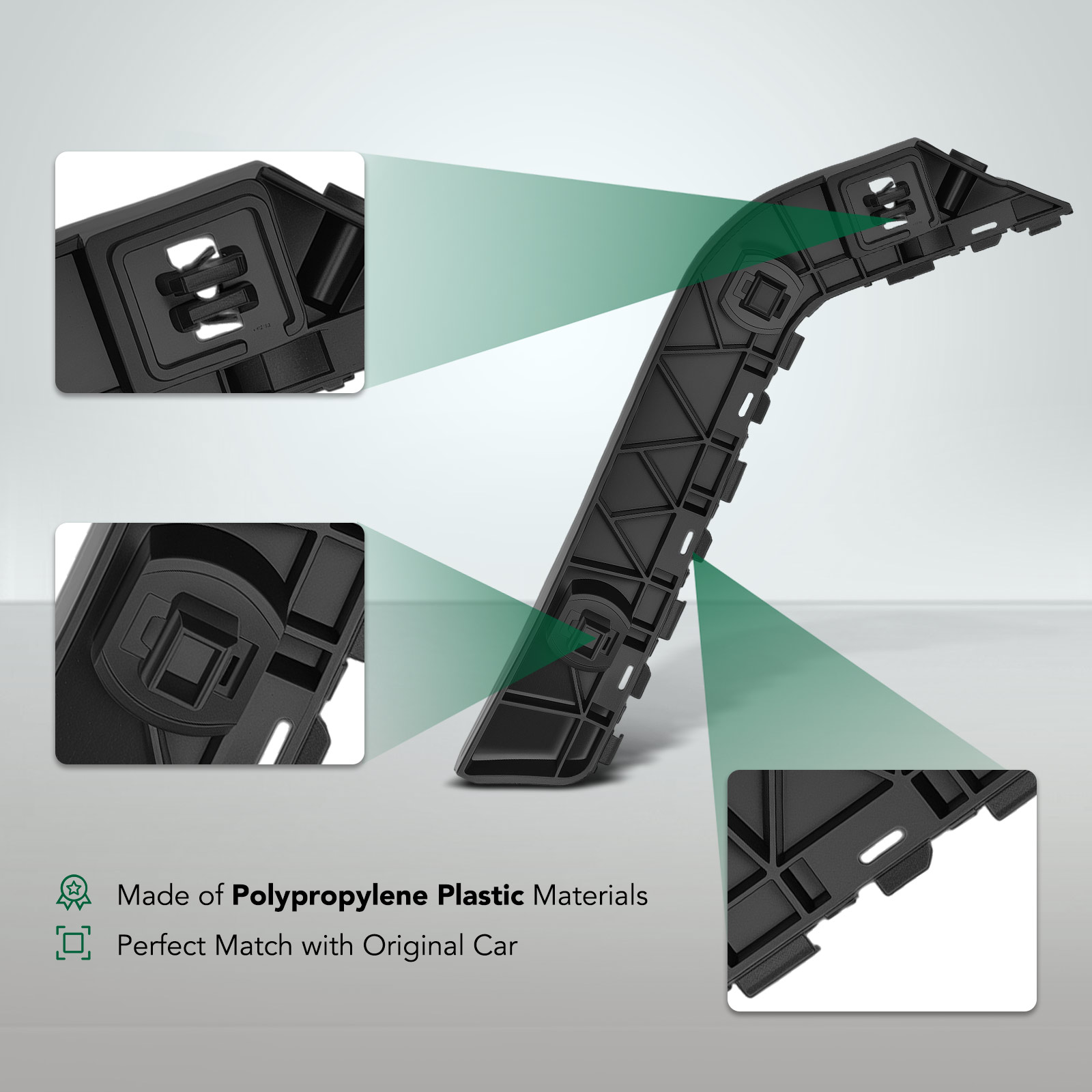 YHTBBT10156 Front Driver Polypropylene Plastic Bumper Bracket - Image 4