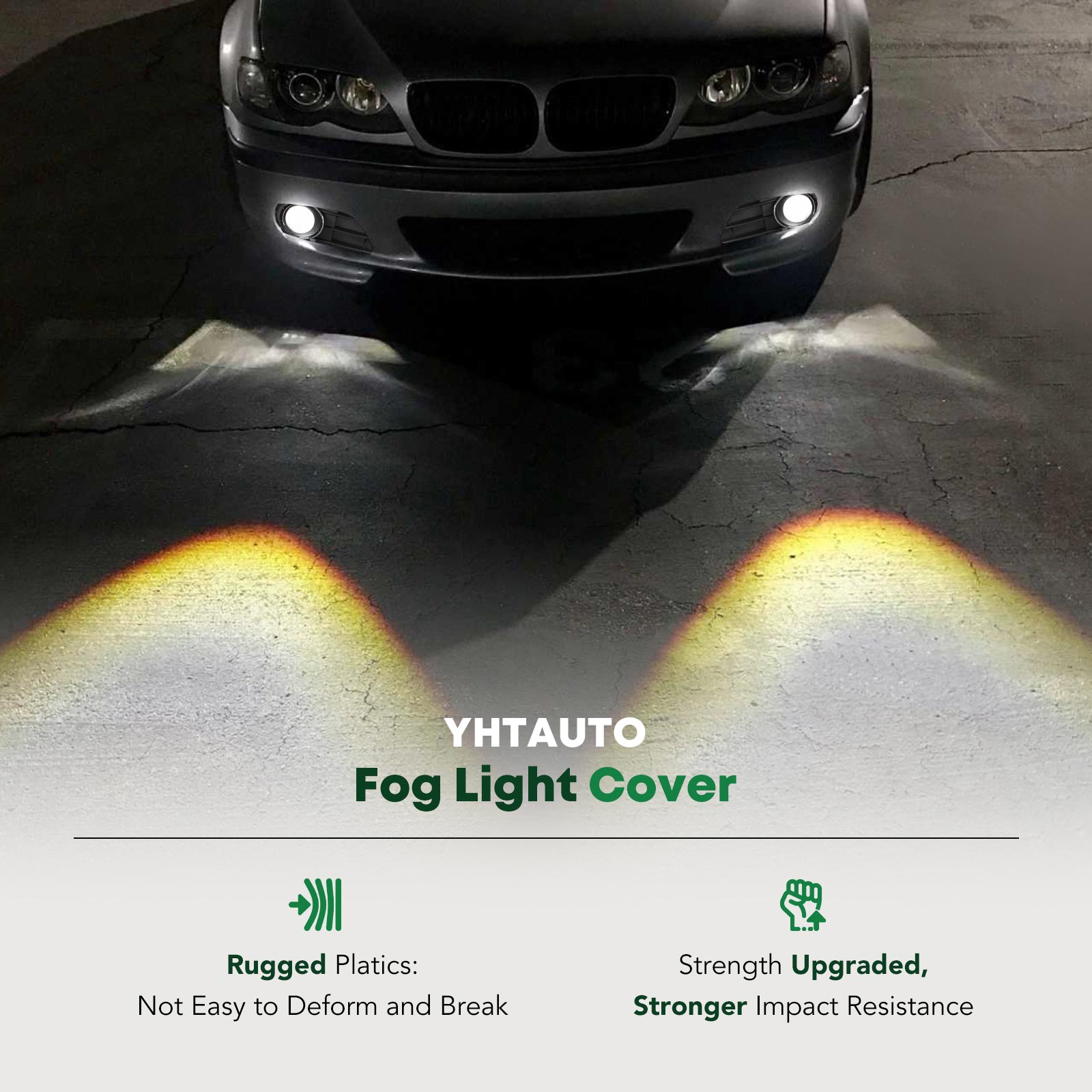 YHTFLC0175 2 Pcs Front Driver & Passenger Plastic Fog Light Bezel - Image 2