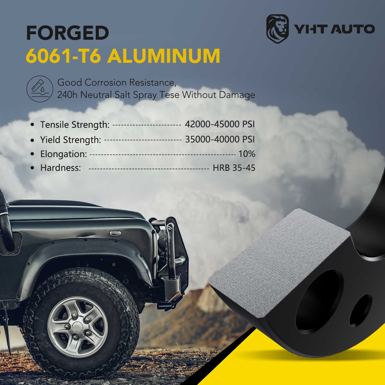 YHTWSP0441 4 Pcs Black 5x4.5 to 5x4.5 inches Wheel Spacers M12x1.5 64.1mm 1 inches - Image 3