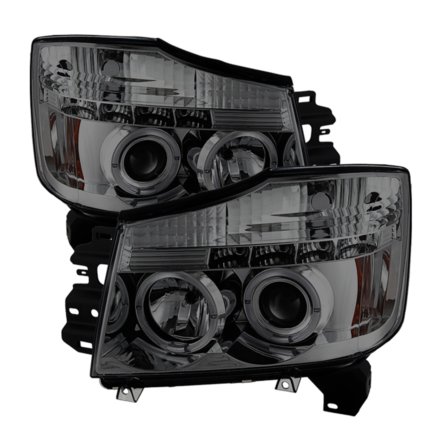 5033963 Driver and Passenger Side Halogen Headlight, With bulb(s), Smoked Lens, Chrome Interior, Signature Series