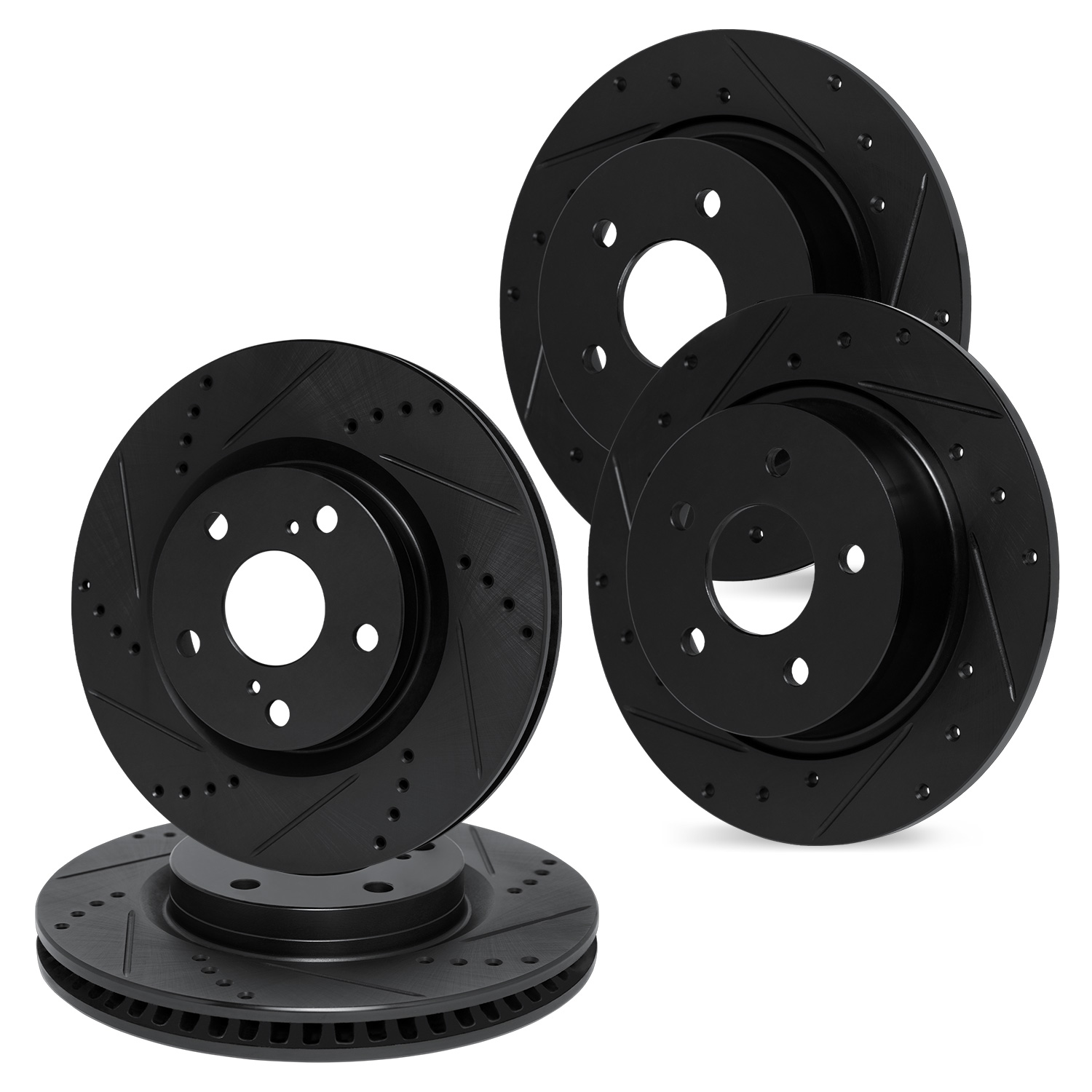 WHPN2-13026 Front and Rear Brake Disc, Cross-drilled and Slotted, Front - 305 mm, Rear - 295 mm, 2.5L, 4Cyl, eLINE Black Series - Image 2