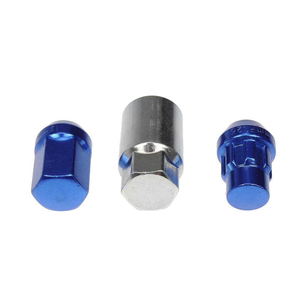 713-475D AutoGrade Series Lug Nut - Blue chrome, Carbon Steel, Acorn, M12-1.25 Direct Fit, Set - Image 2
