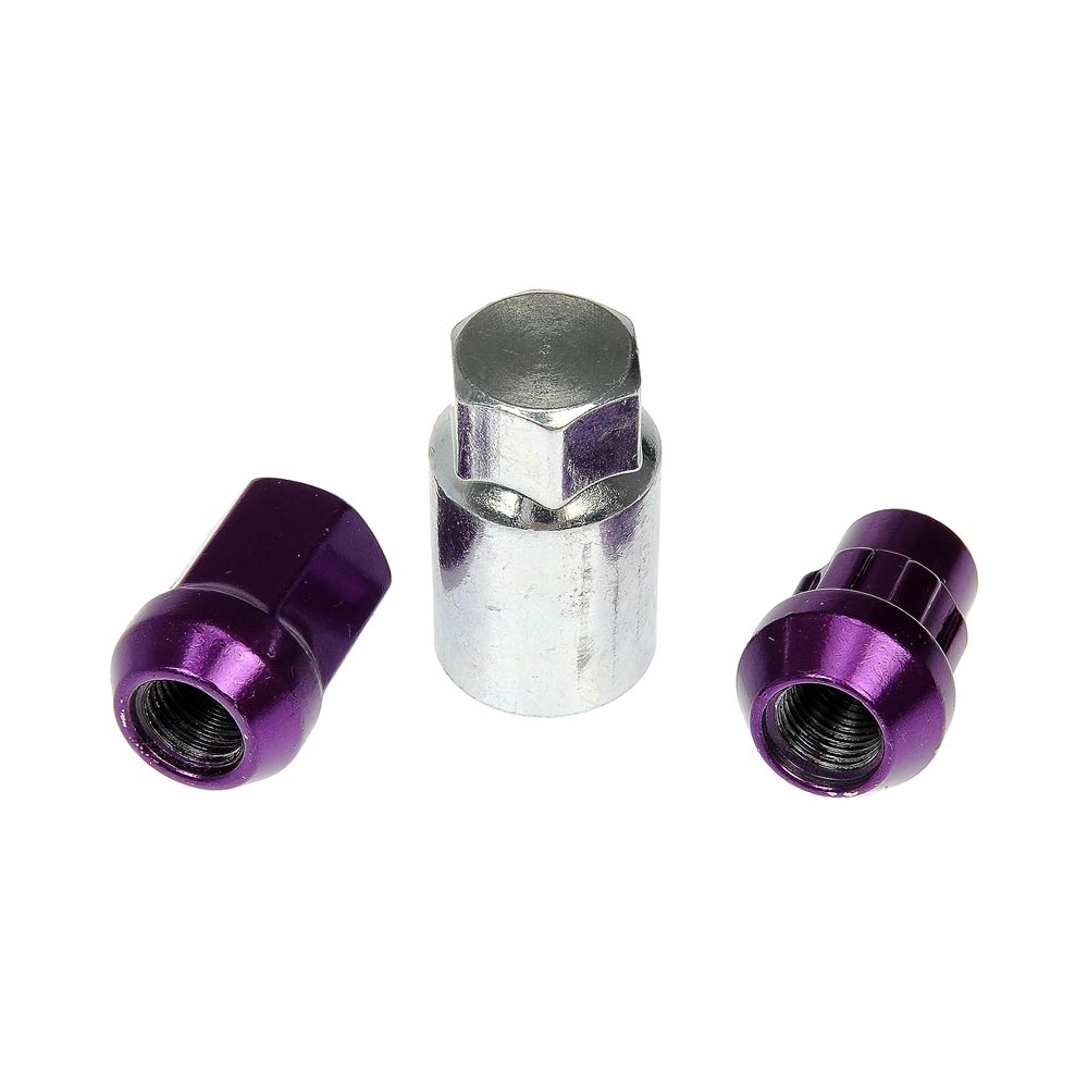 713-475J AutoGrade Series Lug Nut - Purple Chrome, Carbon Steel, Acorn, M12-1.25 Direct Fit, Set
