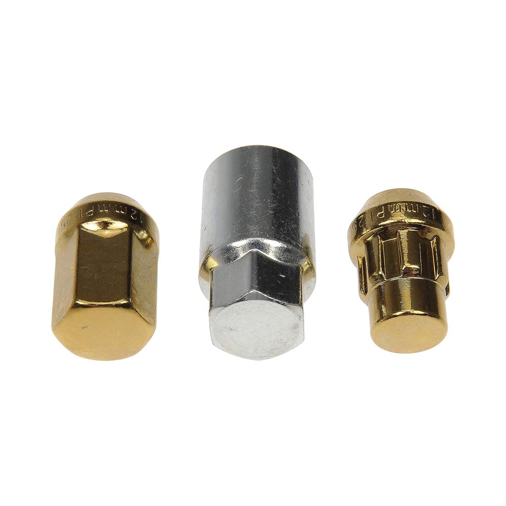 713-475K AutoGrade Series Lug Nut - Gold Chrome, Carbon Steel, Acorn, M12-1.25 Direct Fit, Set - Image 2