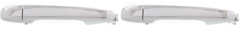 Rear, Driver and Passenger Side Chrome Exterior Door Handle, Without Key Hole