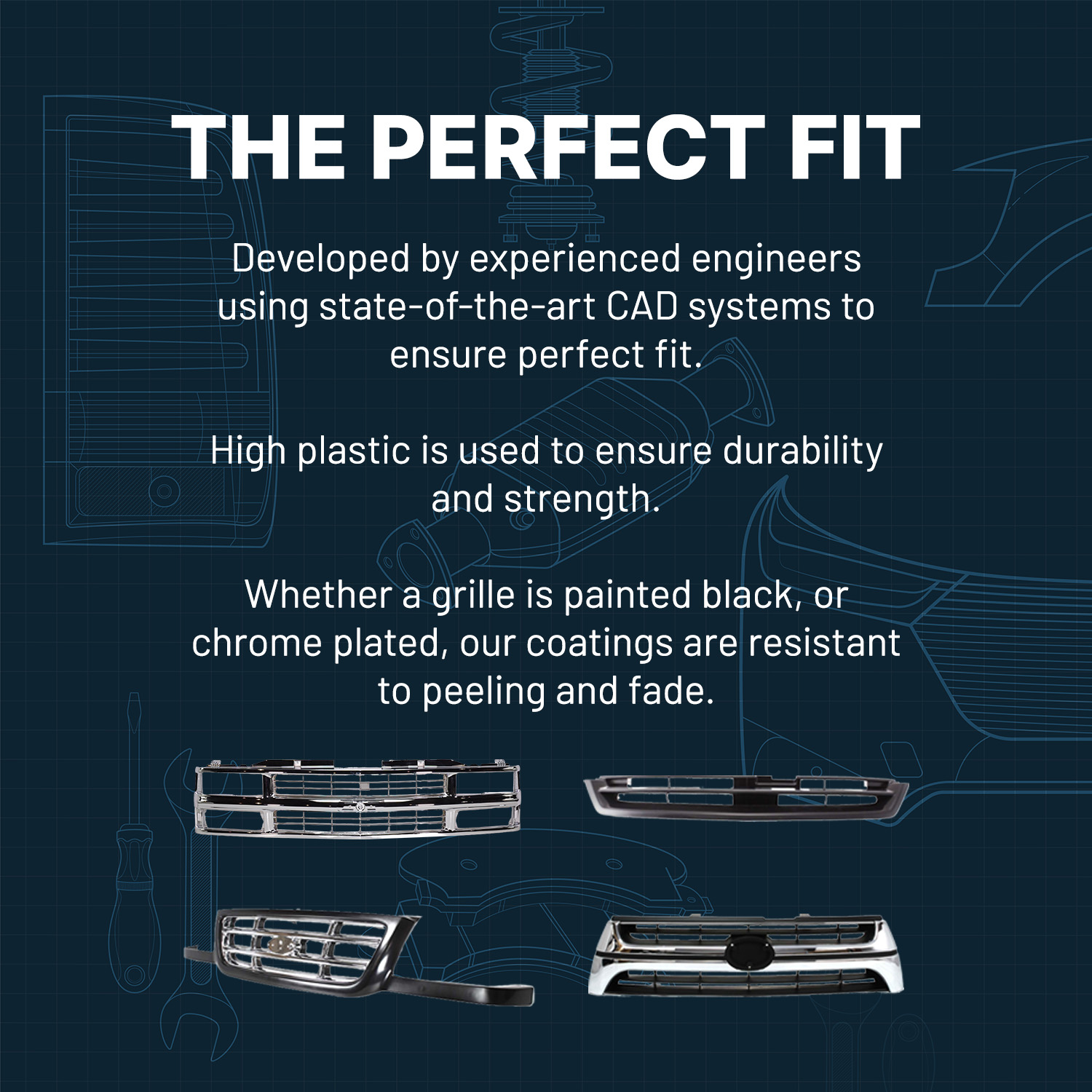 Grille, Paintable, 4 Cyl., 1.8L Engine, CAPA Certified - Image 5