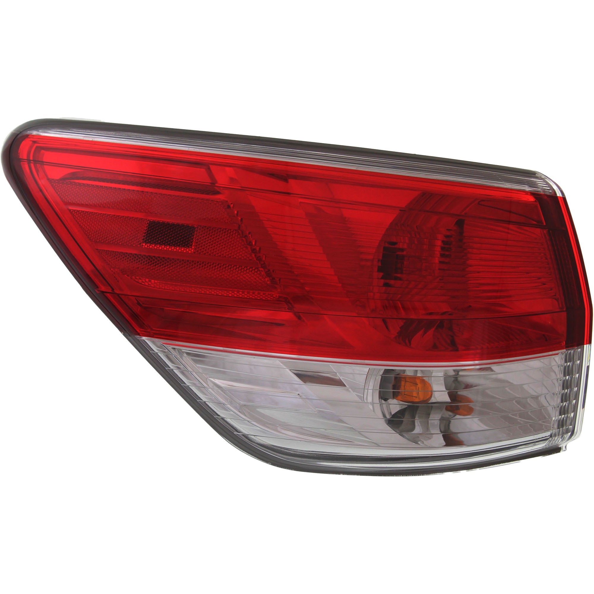 Driver Side Tail Light, with Bulb, Halogen, Clear and Red Lens, Except Hybrid Models