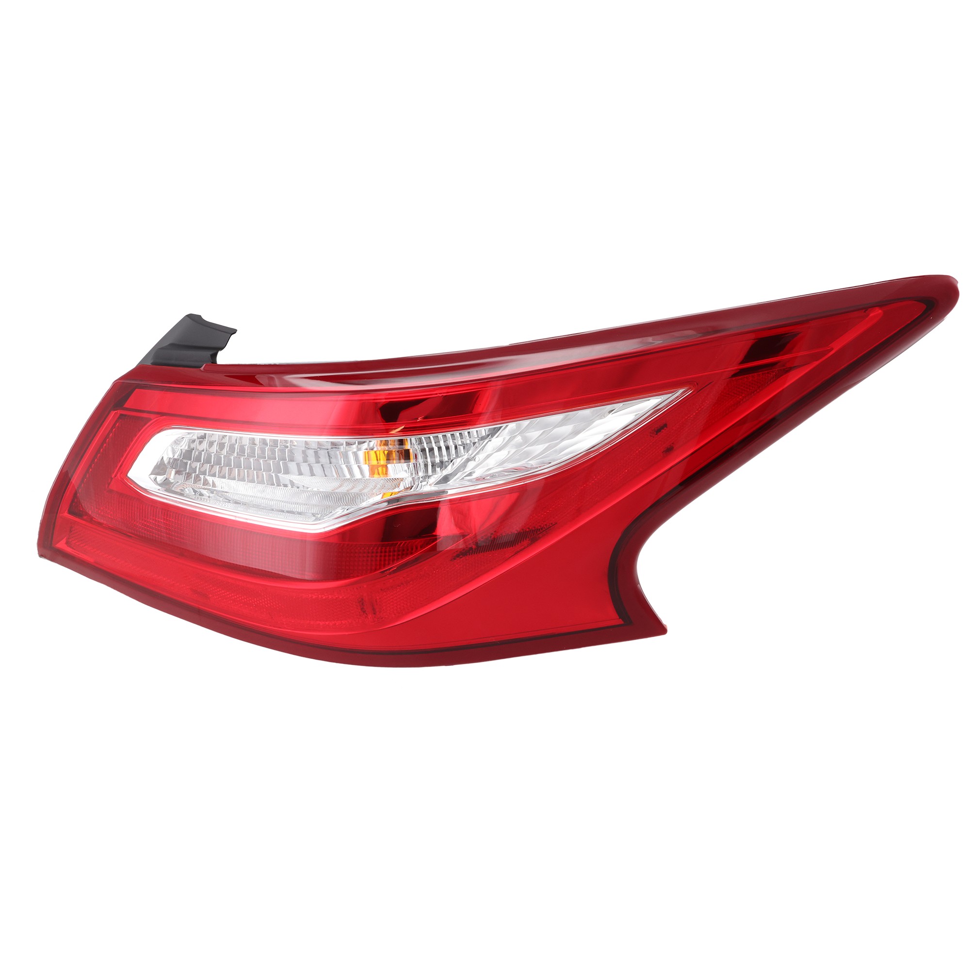 Passenger Side, Outer Tail Light, with Bulb, Halogen, Clear Red Lens, Chrome Interior, 16-17 Base/S/SL/SV Models, CAPA CERTIFIED