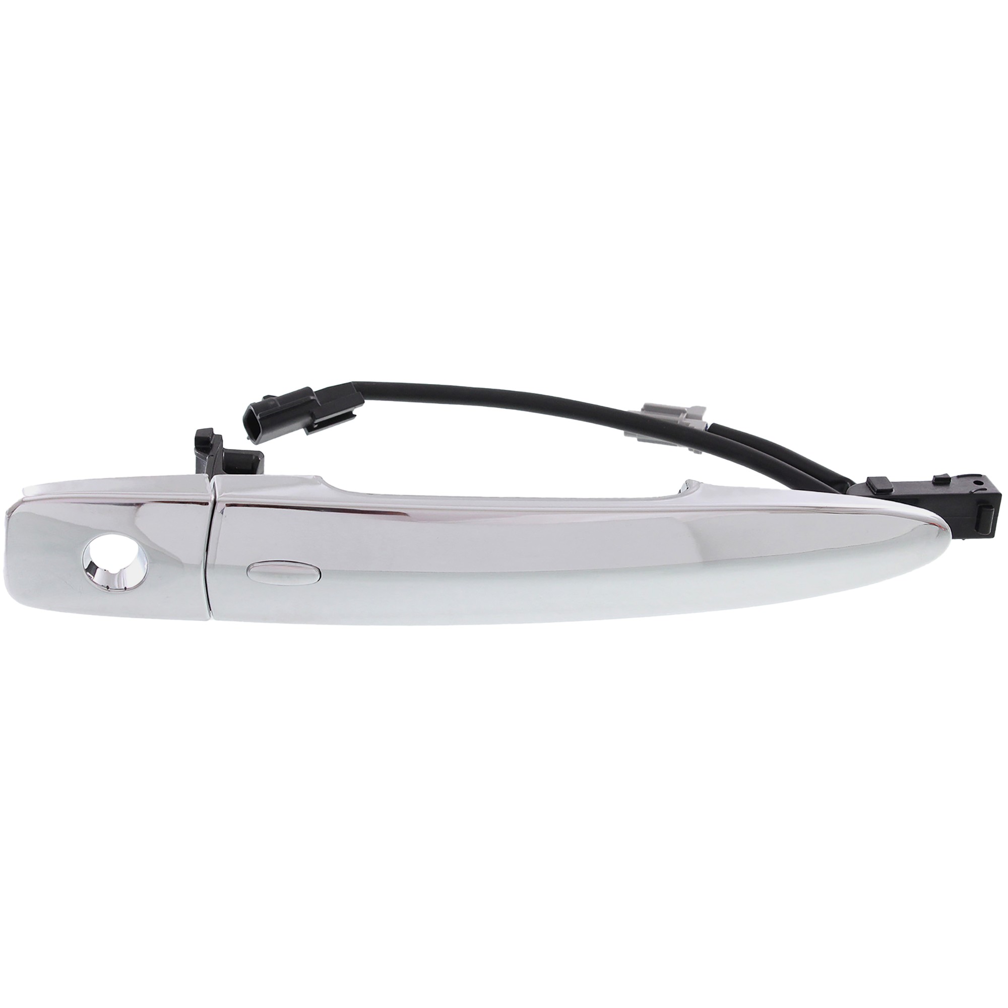 Front, Driver Side Exterior Door Handle, Chrome, with Keyhole, with Sensor and Keyless System