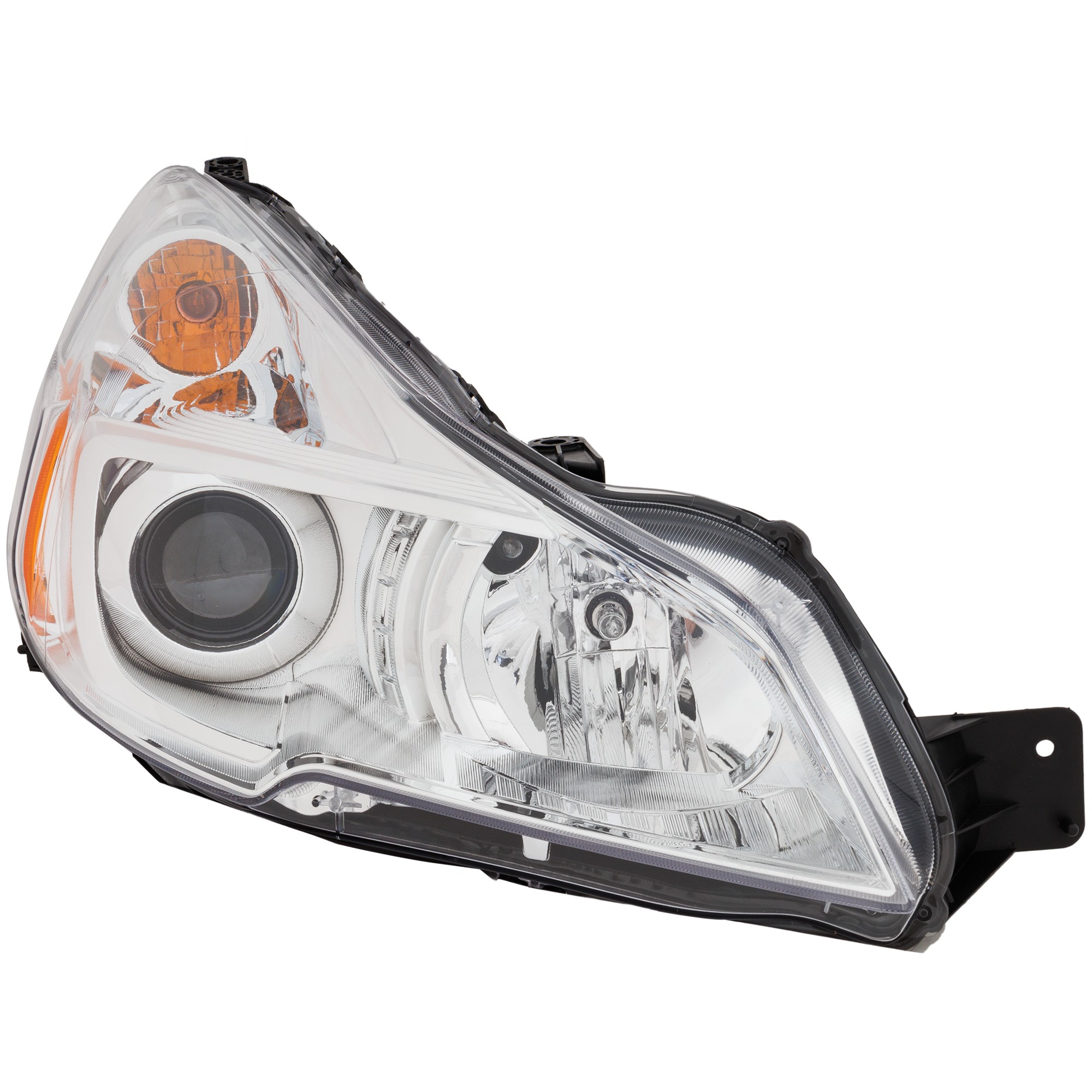Passenger Side Headlight, with Bulb, Halogen, Clear Lens, Chrome Interior, CAPA Certified