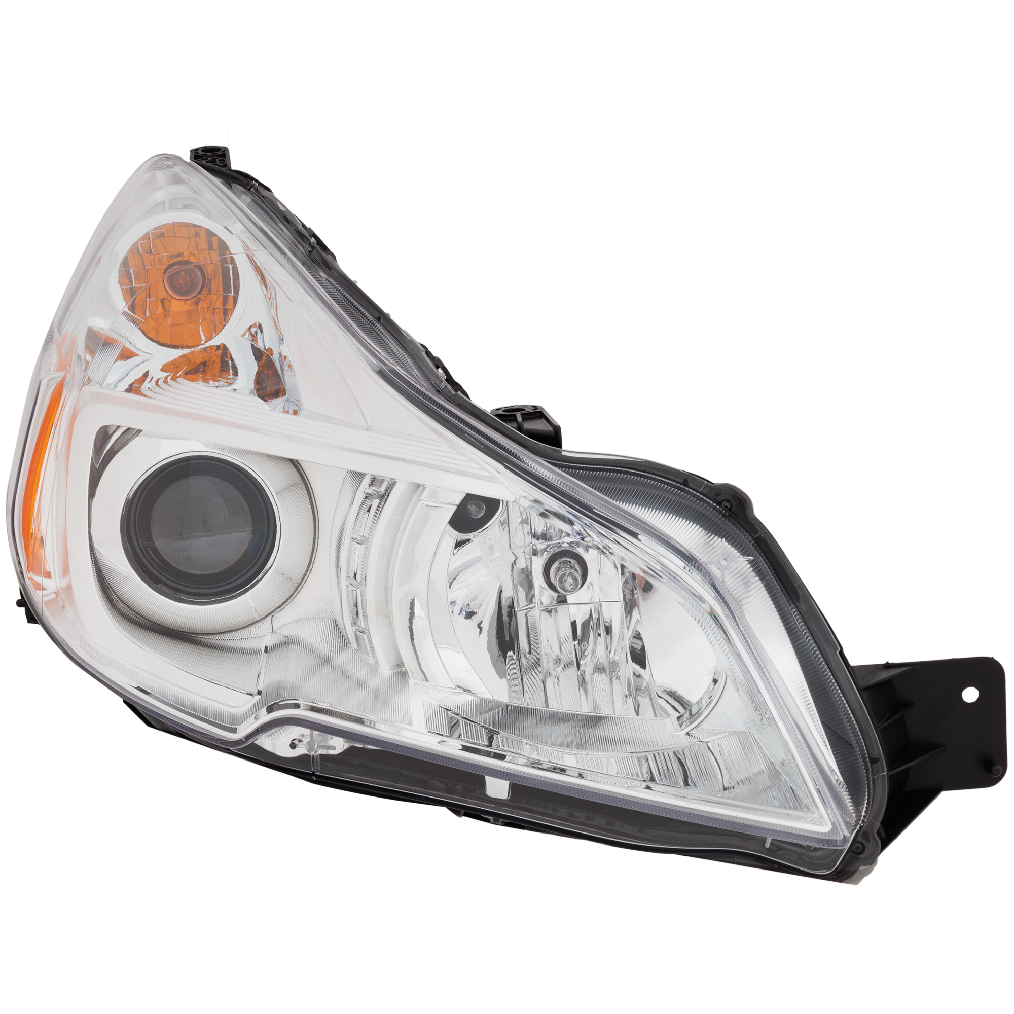 Passenger Side Headlight, with Bulb, Halogen, Clear Lens, Chrome Interior, CAPA Certified - Image 2