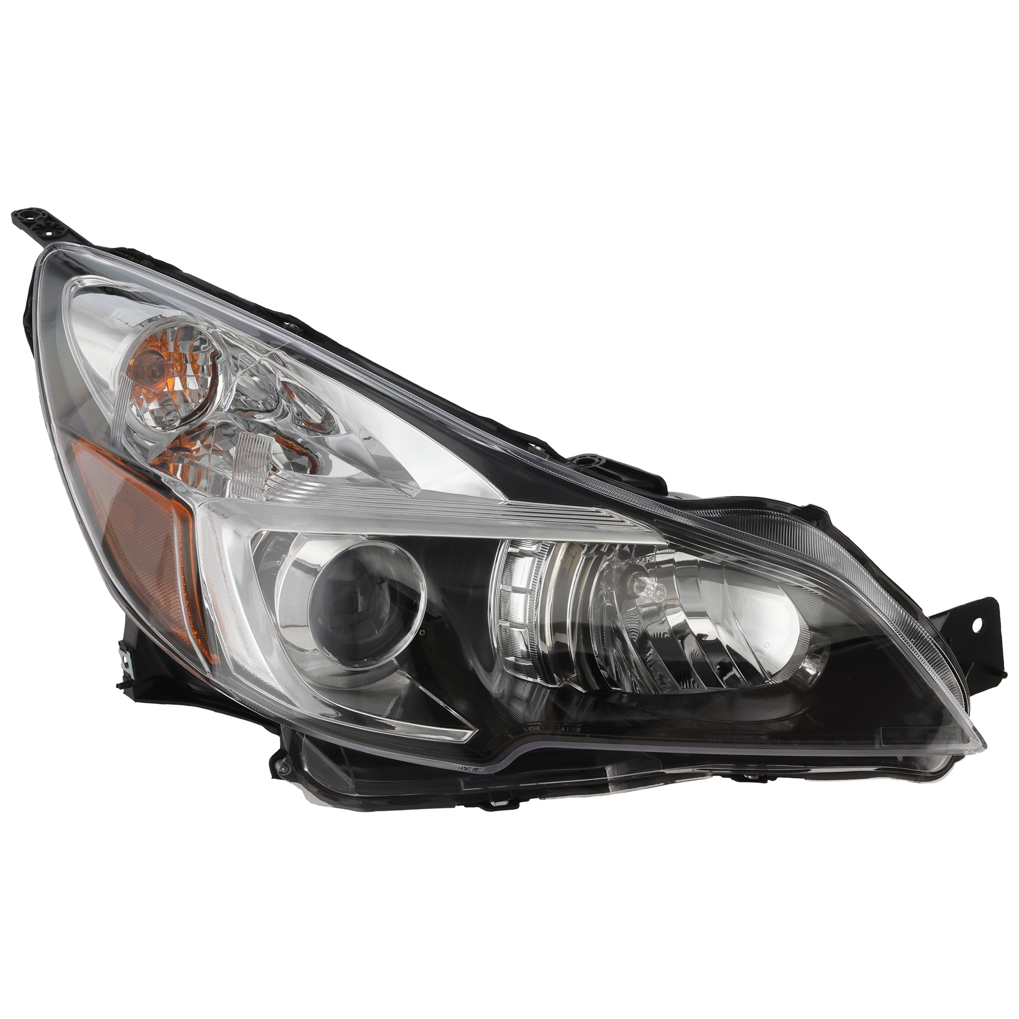 Passenger Side Headlight, with Bulb, Halogen, Clear Lens, Black Interior