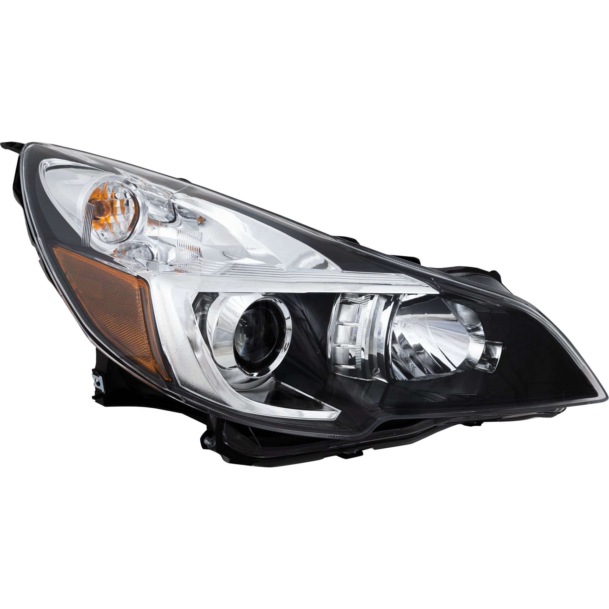 Passenger Side Headlight, with Bulb, Halogen, Clear Lens, Black Interior, CAPA Certified - Image 2