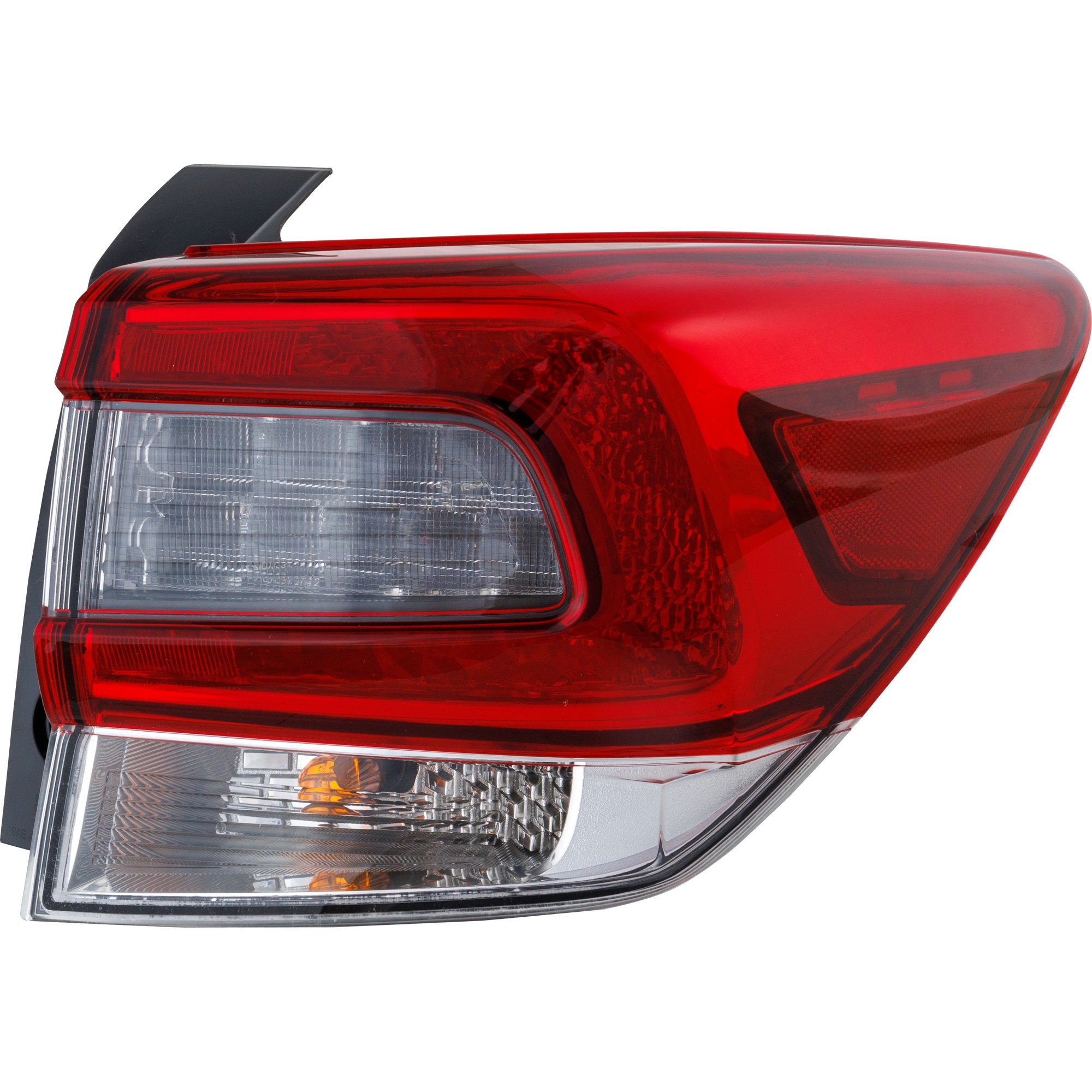 Passenger Side, Outer Tail Light, with Bulb, LED, Clear and Red Lens