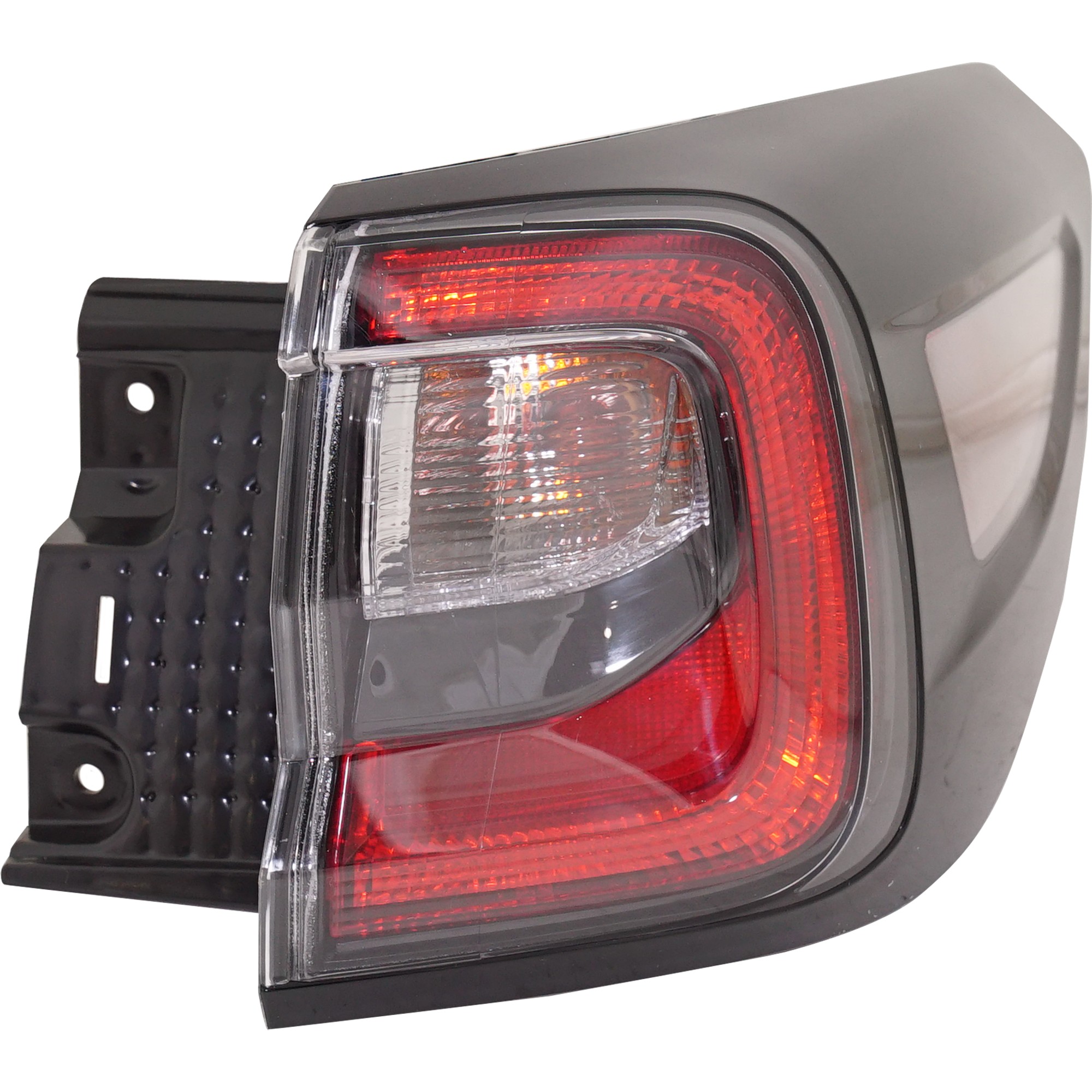 Passenger Side, Outer Tail Light, with Bulb, LED, Clear and Red Lens, CAPA CERTIFIED