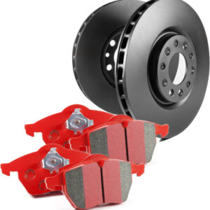 S12KF1119 Front Brake Disc and Pad Kit, Silver Grey Geomet, Plain Surface, 5 Lugs, Aramid Fiber Ceramic, S12 Redstuff Ceramic Pad and RK Premium Rotors