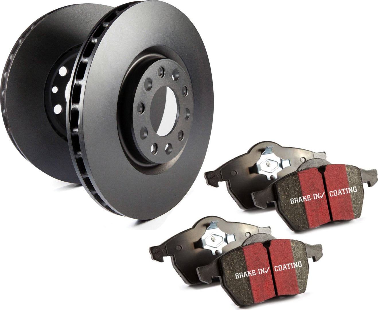S1KF1861 Front Brake Disc and Pad Kit, Silver Grey Geomet, Plain Surface, 5 Lugs, Aramid Fiber, S1 Ultimax2 Pad and RK Premium Rotors