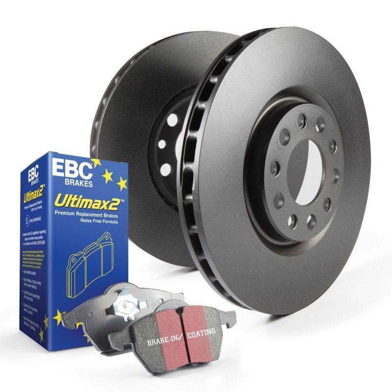 S20K1546 Front and Rear Brake Disc and Pad Kit, Silver Grey Geomet, Plain Surface, 5 Lugs, Aramid Fiber, S20 Ultimax2 Pad and RK Premium Rotors