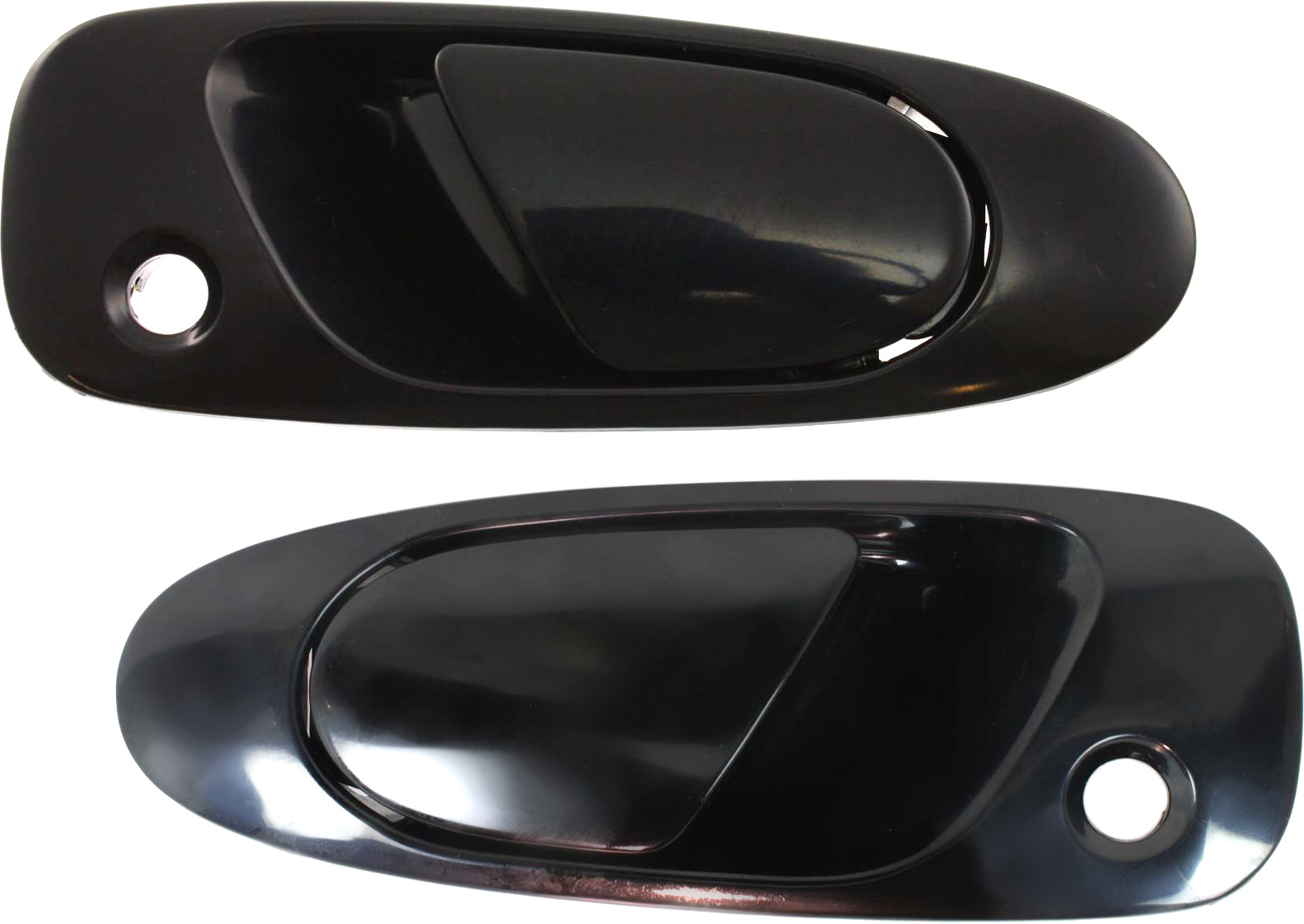Front, Driver and Passenger Side Exterior Door Handles, Textured Black, With Key Hole