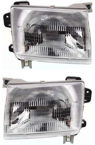 Driver and Passenger Side Halogen Headlight, With bulb(s), OE Comparable Finish