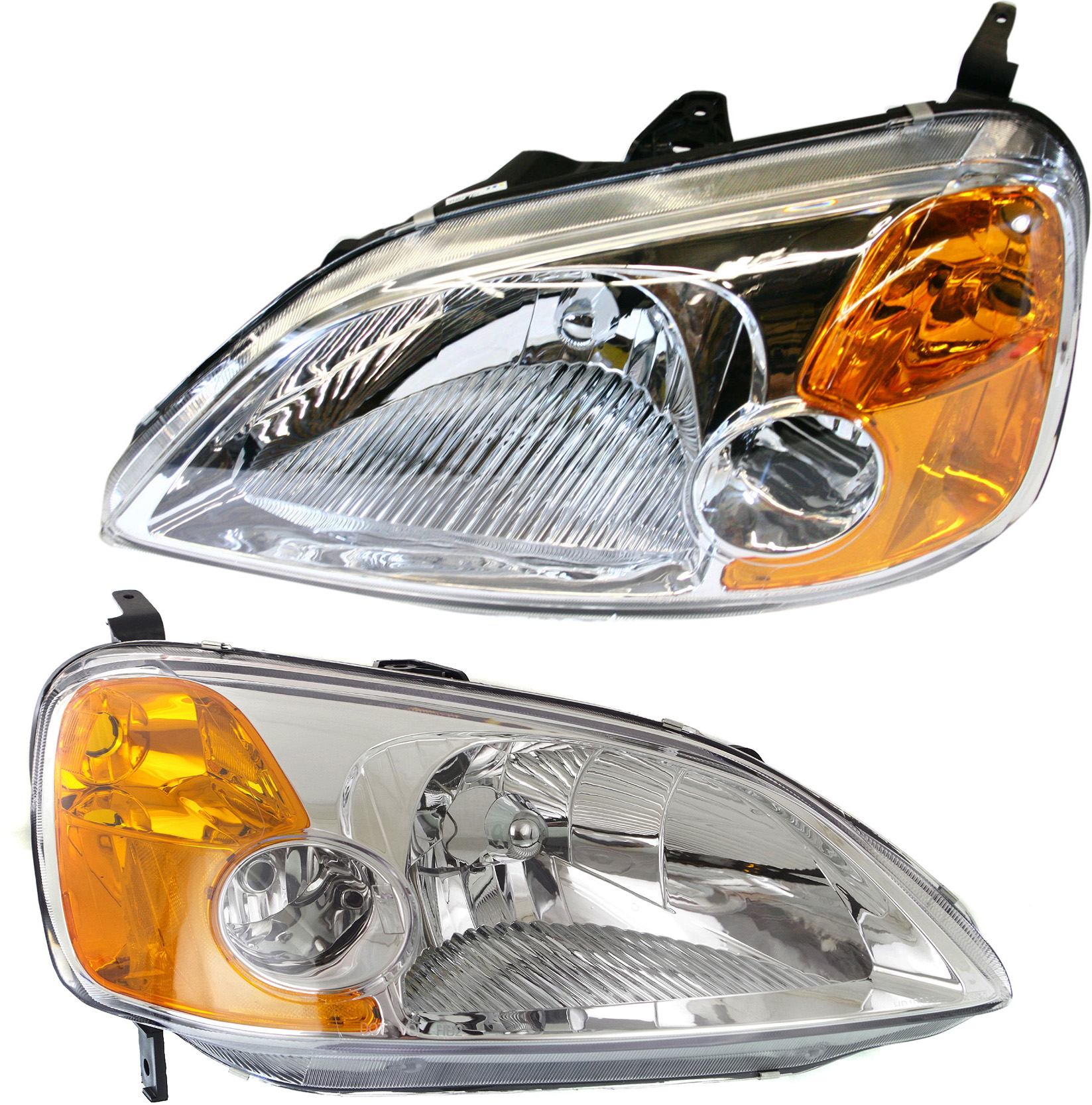 Driver and Passenger Side Halogen Headlight, Without bulb(s), OE Comparable Finish, Coupe