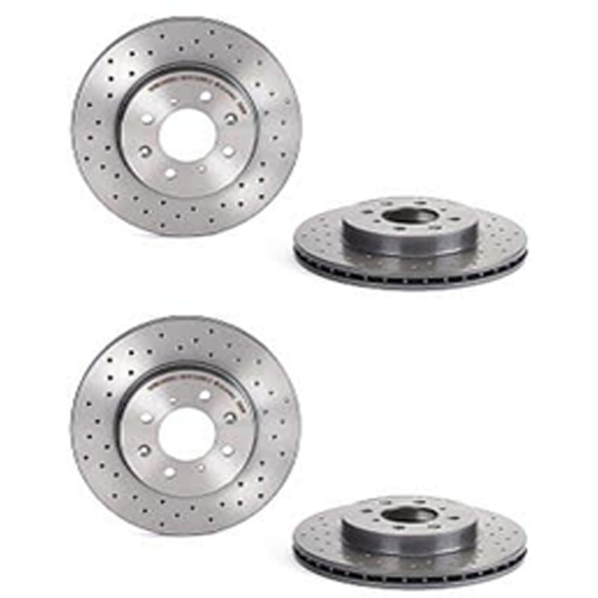SET-BR0955091X-2 Front Brake Disc, Coated, Cross-Drilled, Vented, 4 Lugs, 262 mm - Image 2