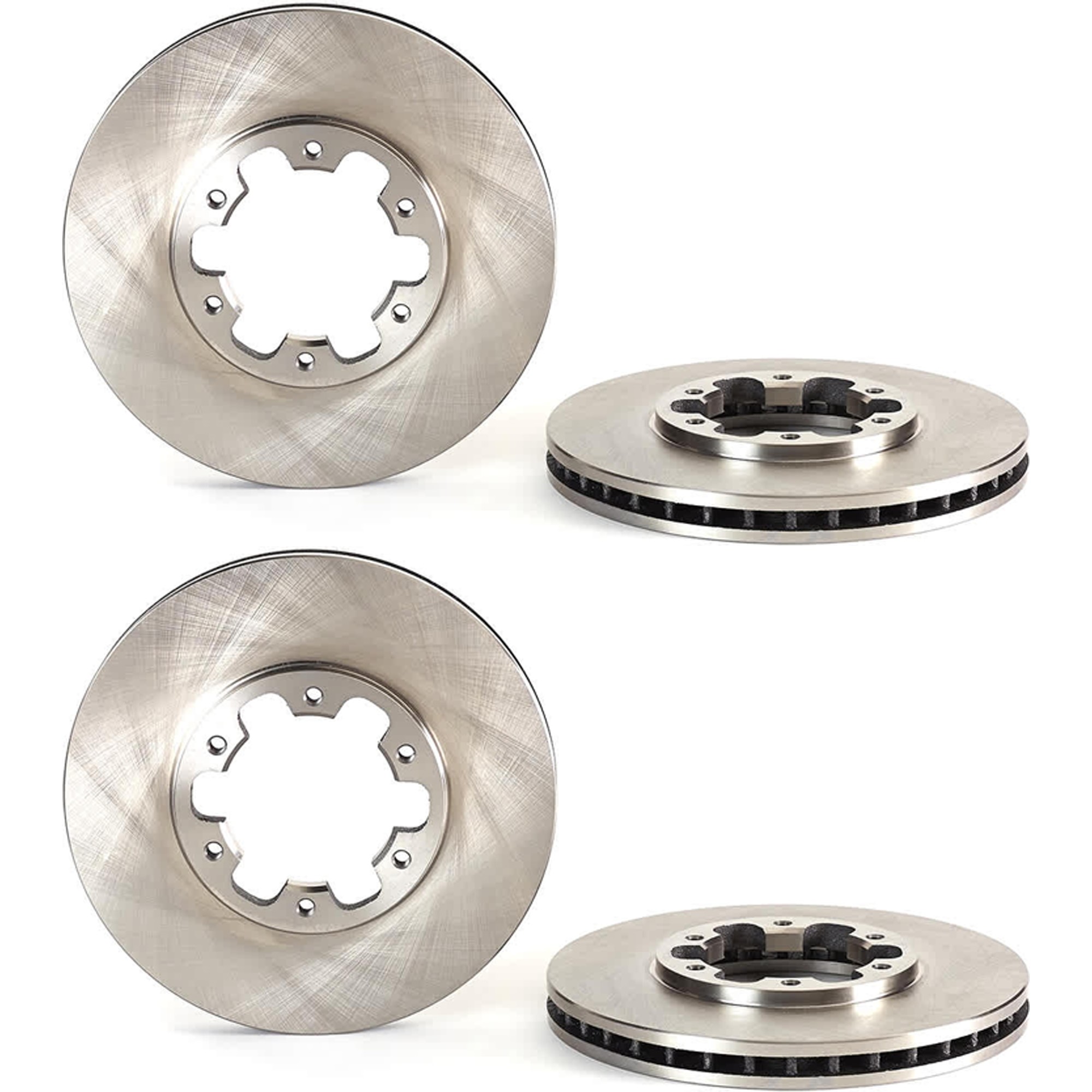 SET-BR09819480-2 Front Brake Disc, UV Coated, Plain Surface, Vented, 6 Lugs, 283 mm