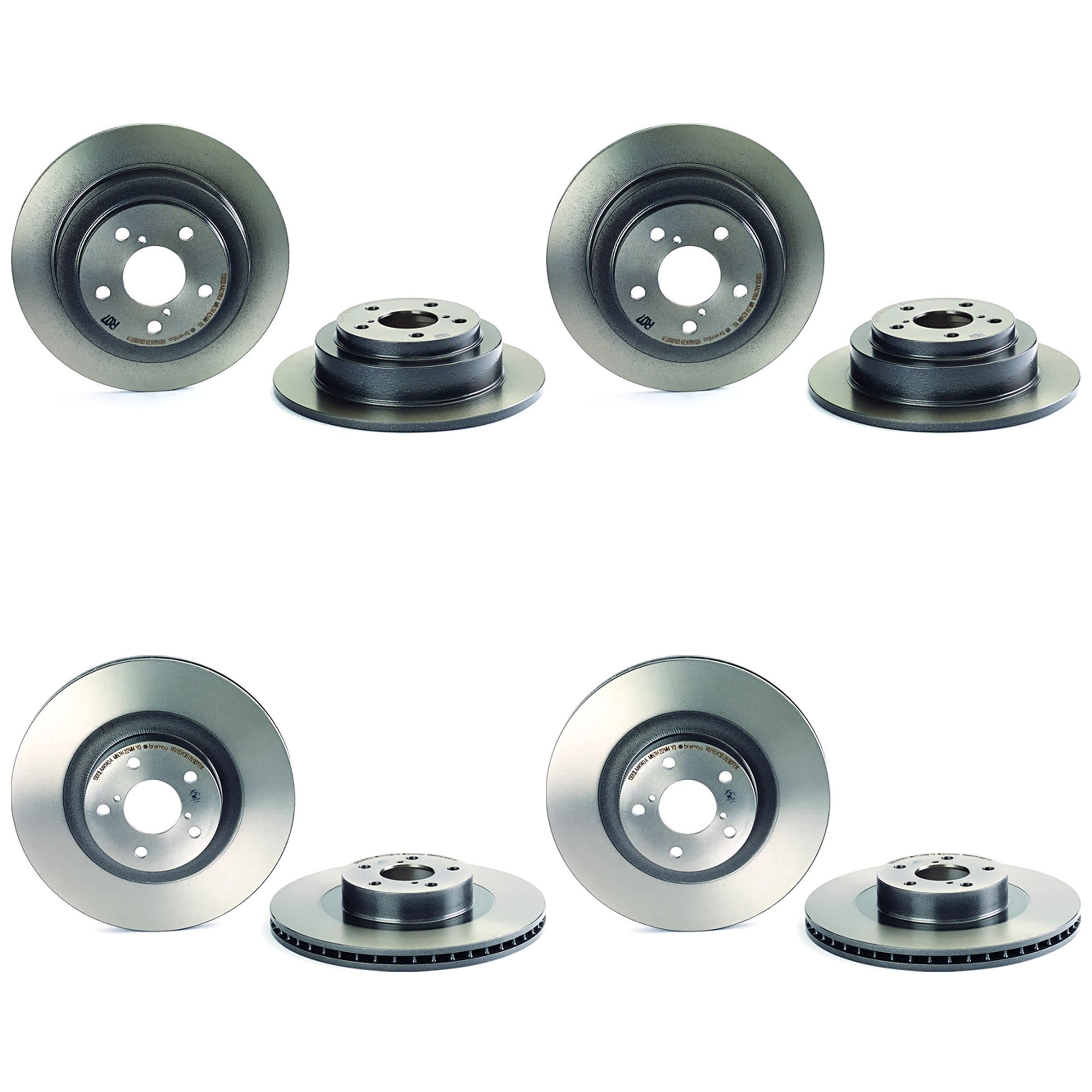 SET-BR09907711-B Front and Rear Brake Disc, Coated, Plain Surface, 5 Lugs, Front-293 mm/Rear-266 mm