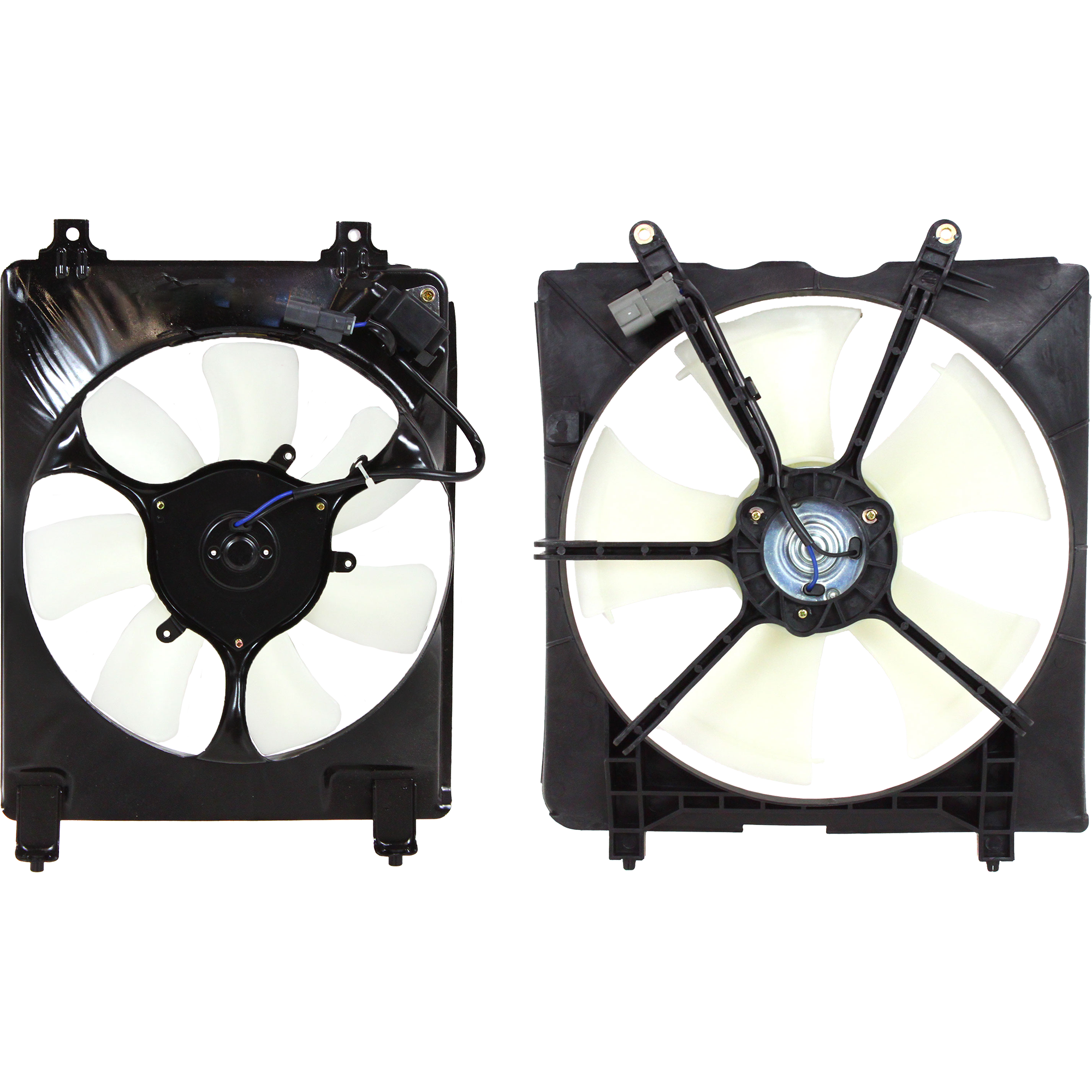 OE Replacement Radiator and A/C Condenser Fan Driver and Passenger Side, 1.8L, 4Cyl, Single fan - Image 2