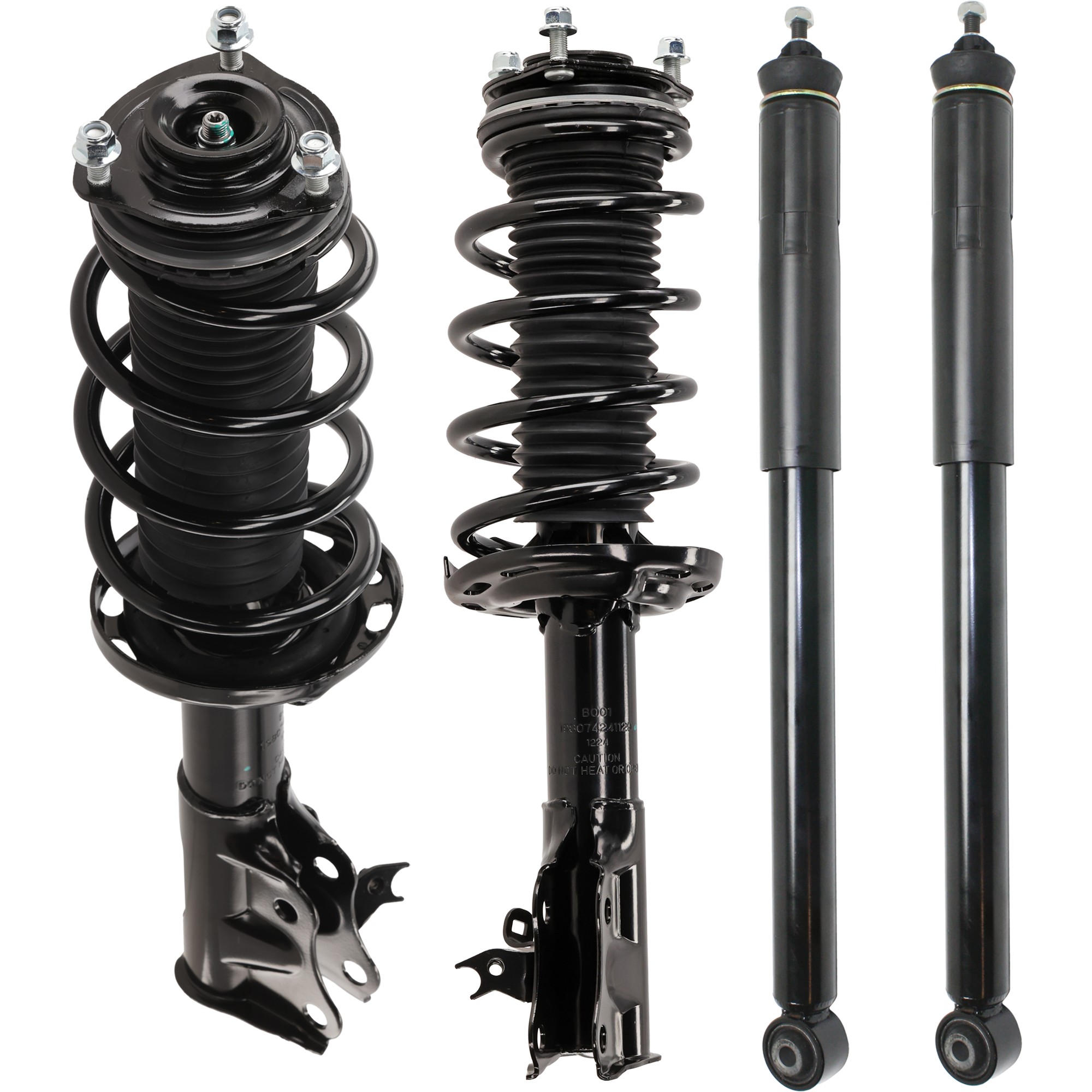 Front and Rear, Driver and Passenger Side Shock and Fully Loaded Strut