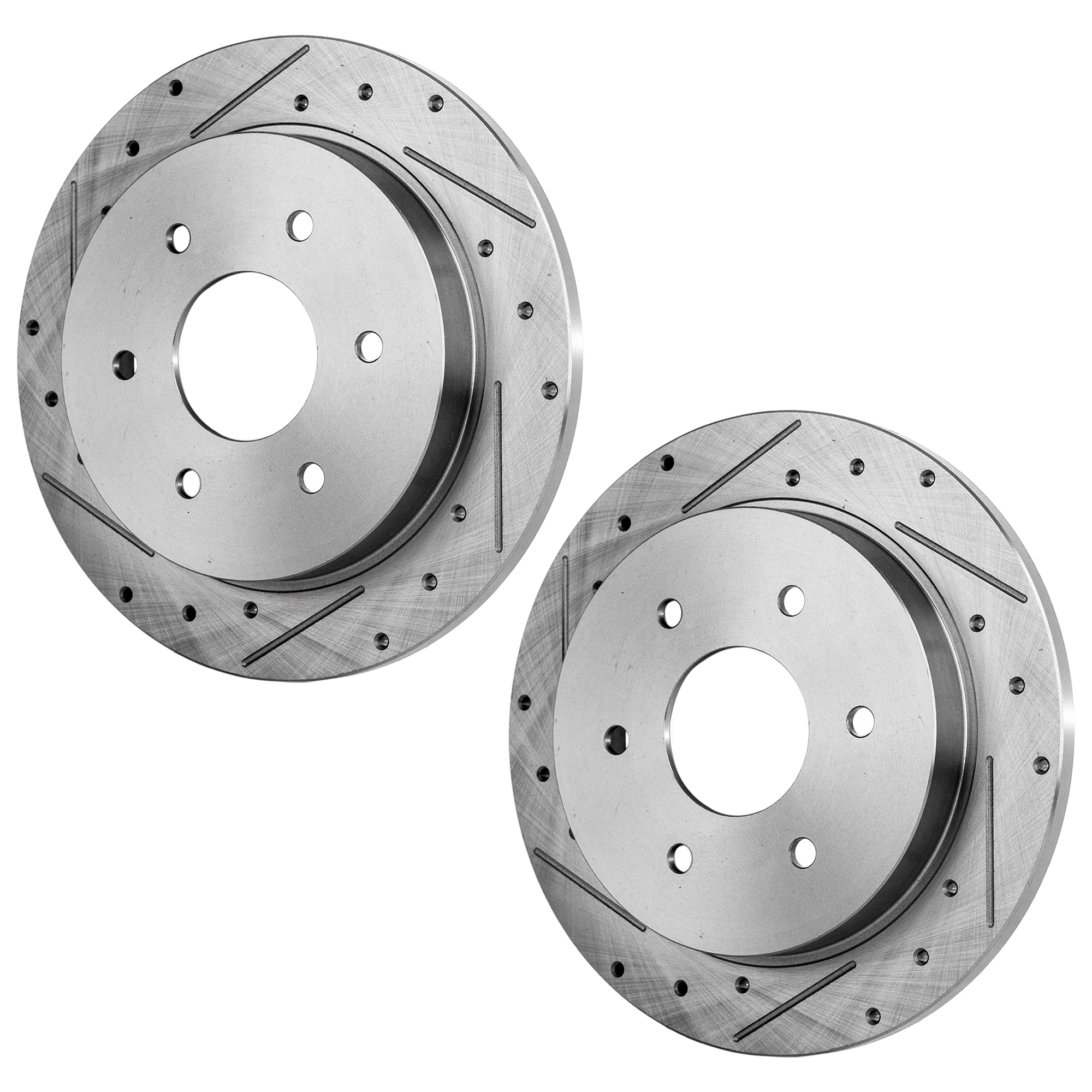 Rear Brake Disc, Natural Finish, Cross-drilled and Slotted, Solid, 6 Lugs, 320.04 mm, 5.6L, 8Cyl - Image 2