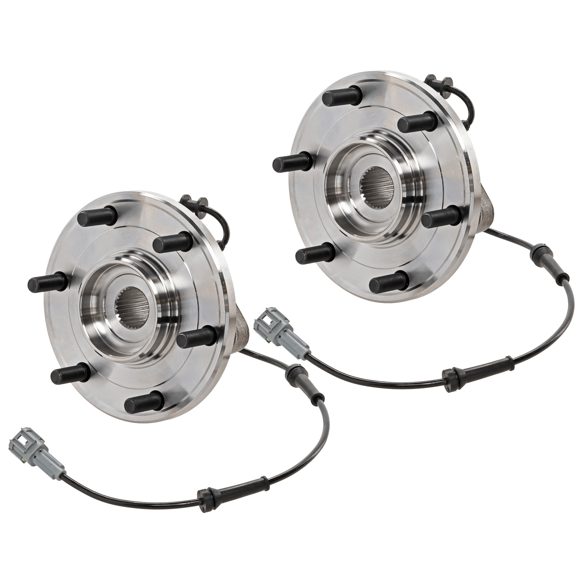 Front, Driver and Passenger Side Wheel Hub, 6 Lugs, With Bearing, With Sensor(s), 5.6L, 8Cyl