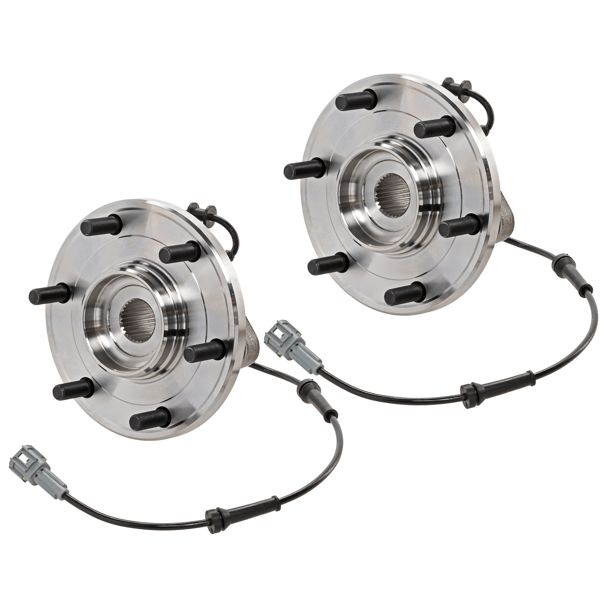 Front, Driver and Passenger Side Wheel Hub, 6 Lugs, With Bearing, With Sensor(s), 5.6L, 8Cyl - Image 2