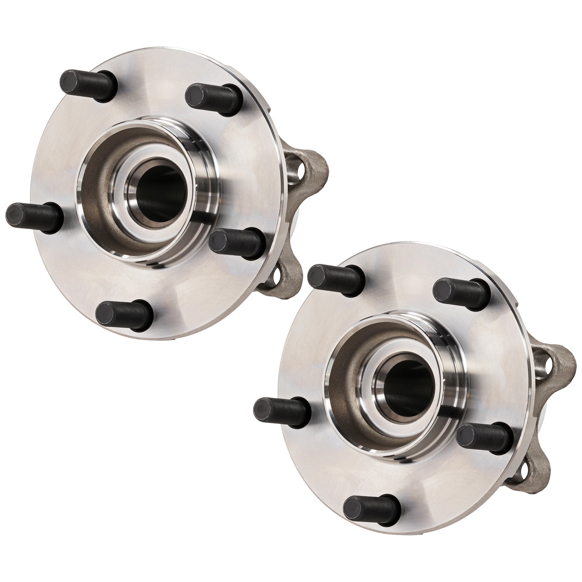 2-Wheel Set Front, Driver and Passenger Side Wheel Hubs, with Bearing, 5 x 4.5 In. Bolt Pattern, RWD