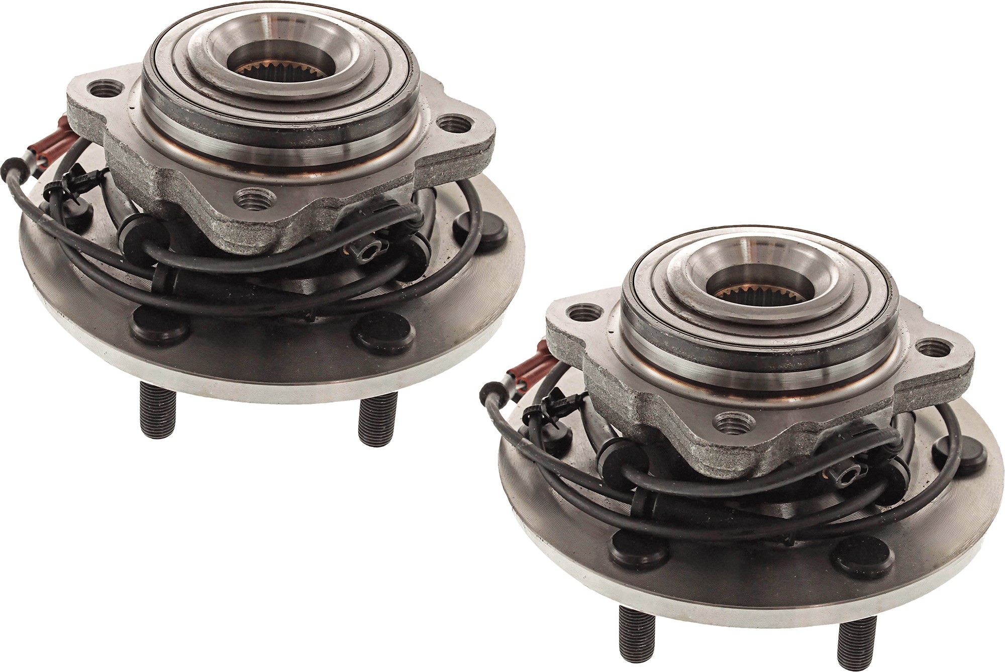 Rear, Driver and Passenger Side Wheel Hub, 6 Lugs, With Bearing, With Sensor(s)