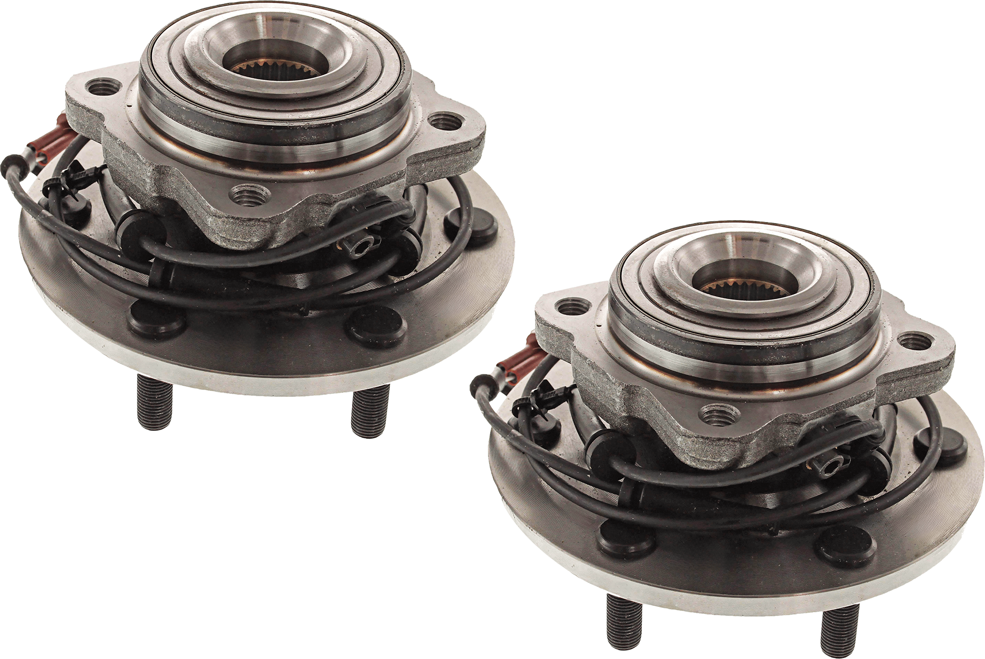 Rear, Driver and Passenger Side Wheel Hub, 6 Lugs, With Bearing, With Sensor(s) - Image 2