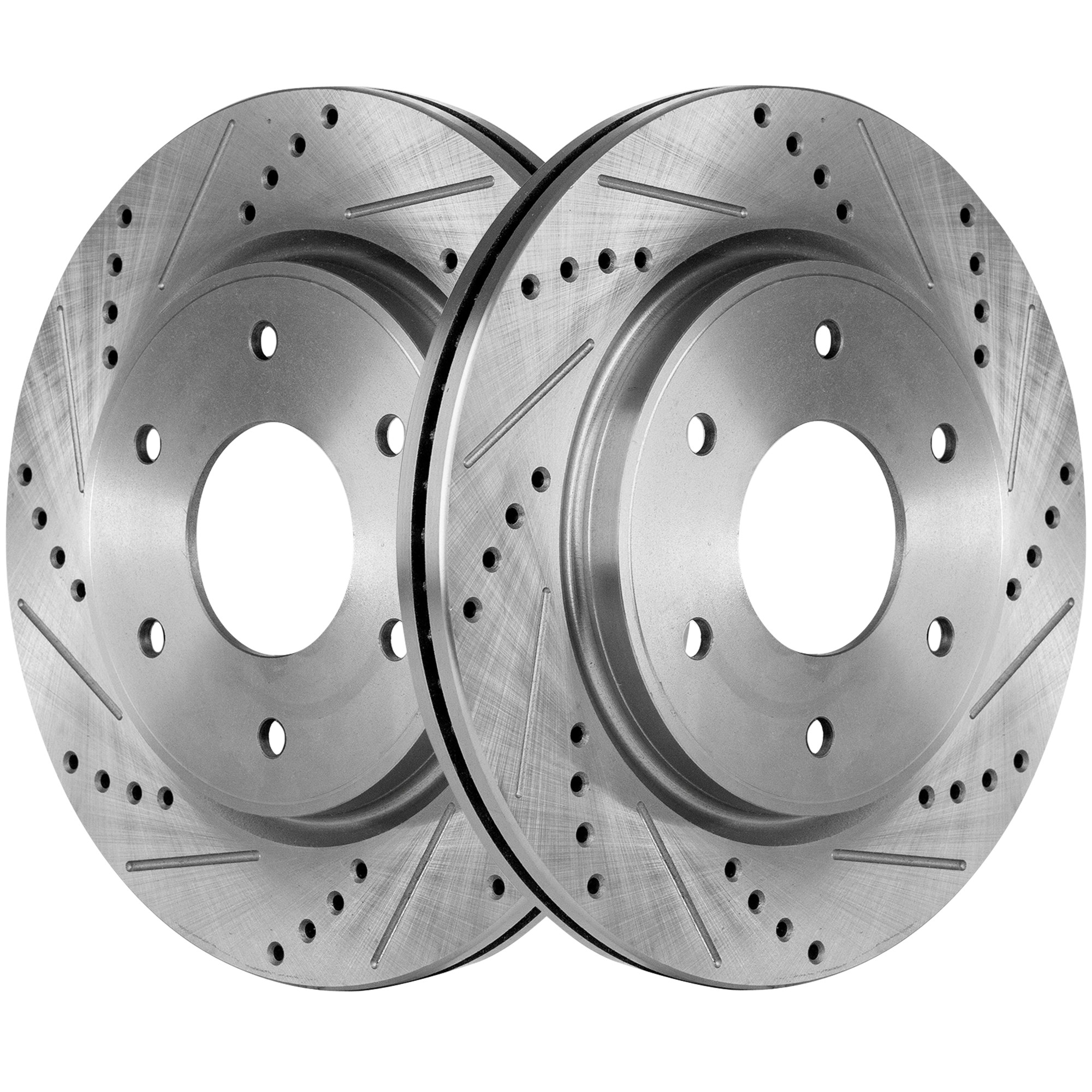 Front Brake Disc, Natural Finish, Cross-drilled and Slotted, Vented, 6 Lugs, 320.04 mm, 5.6L, 8Cyl